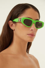 Load image into Gallery viewer, Balenciaga green and silver cat-eye BB sunglasses - Eyewear Club
