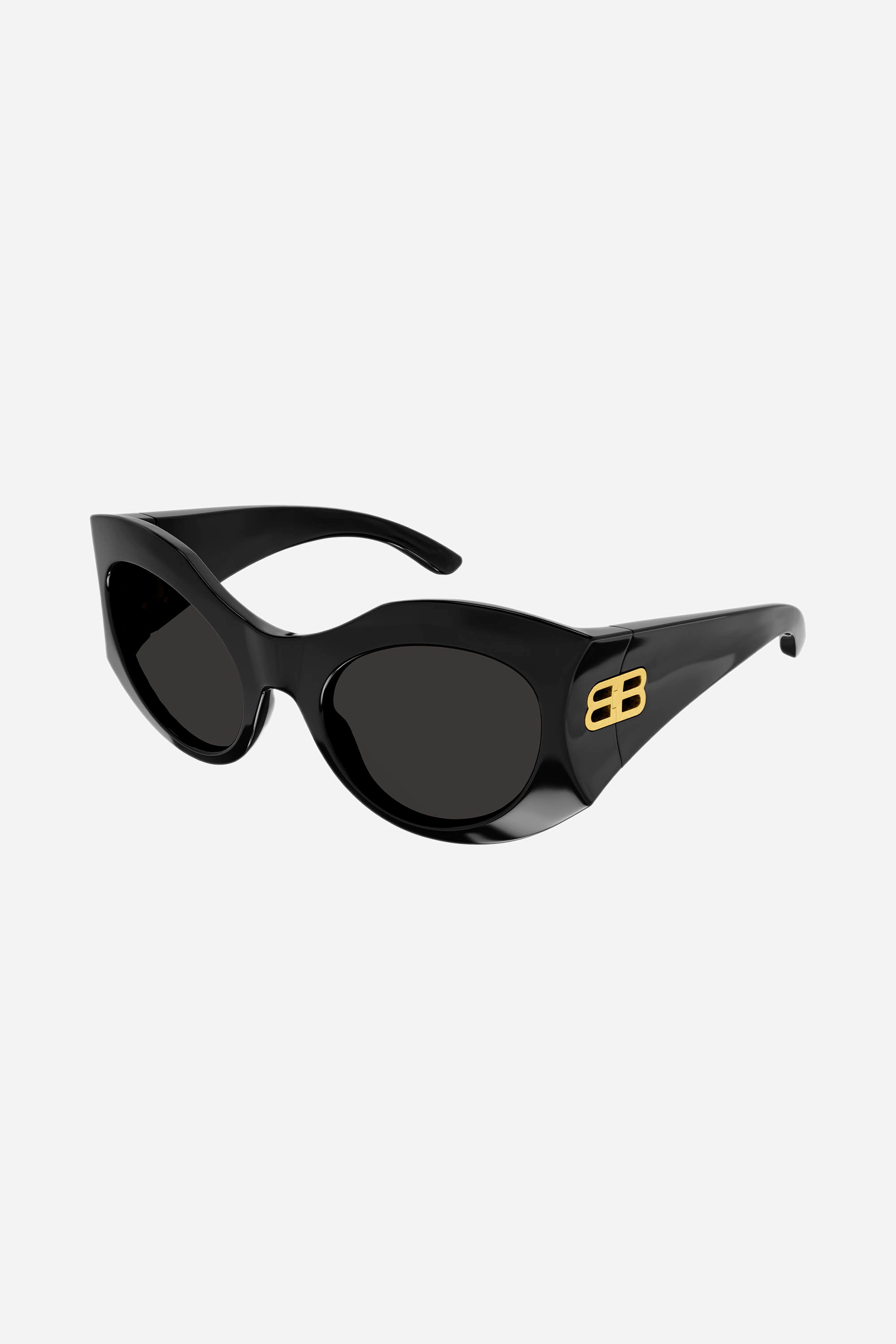Balenciaga hourglass round sunglasses in black - Eyewear Club