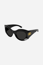 Load image into Gallery viewer, Balenciaga hourglass round sunglasses in black - Eyewear Club
