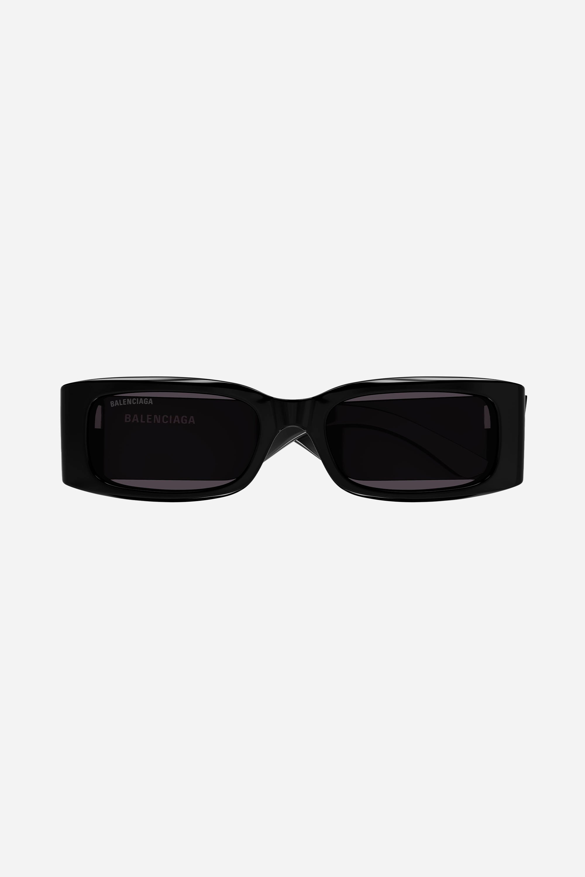 Balenciaga MAX rectangular flat sunglasses in black - Eyewear Club