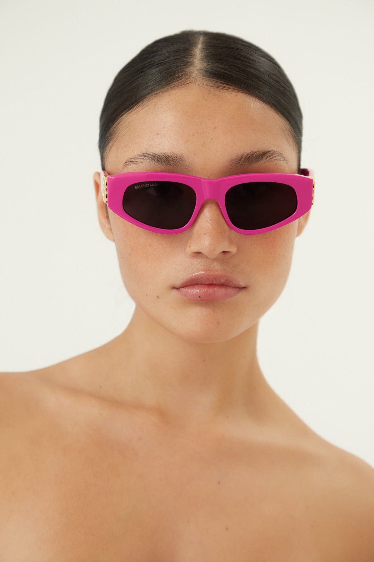 Balenciaga pink and gold cat-eye BB sunglasses - Eyewear Club