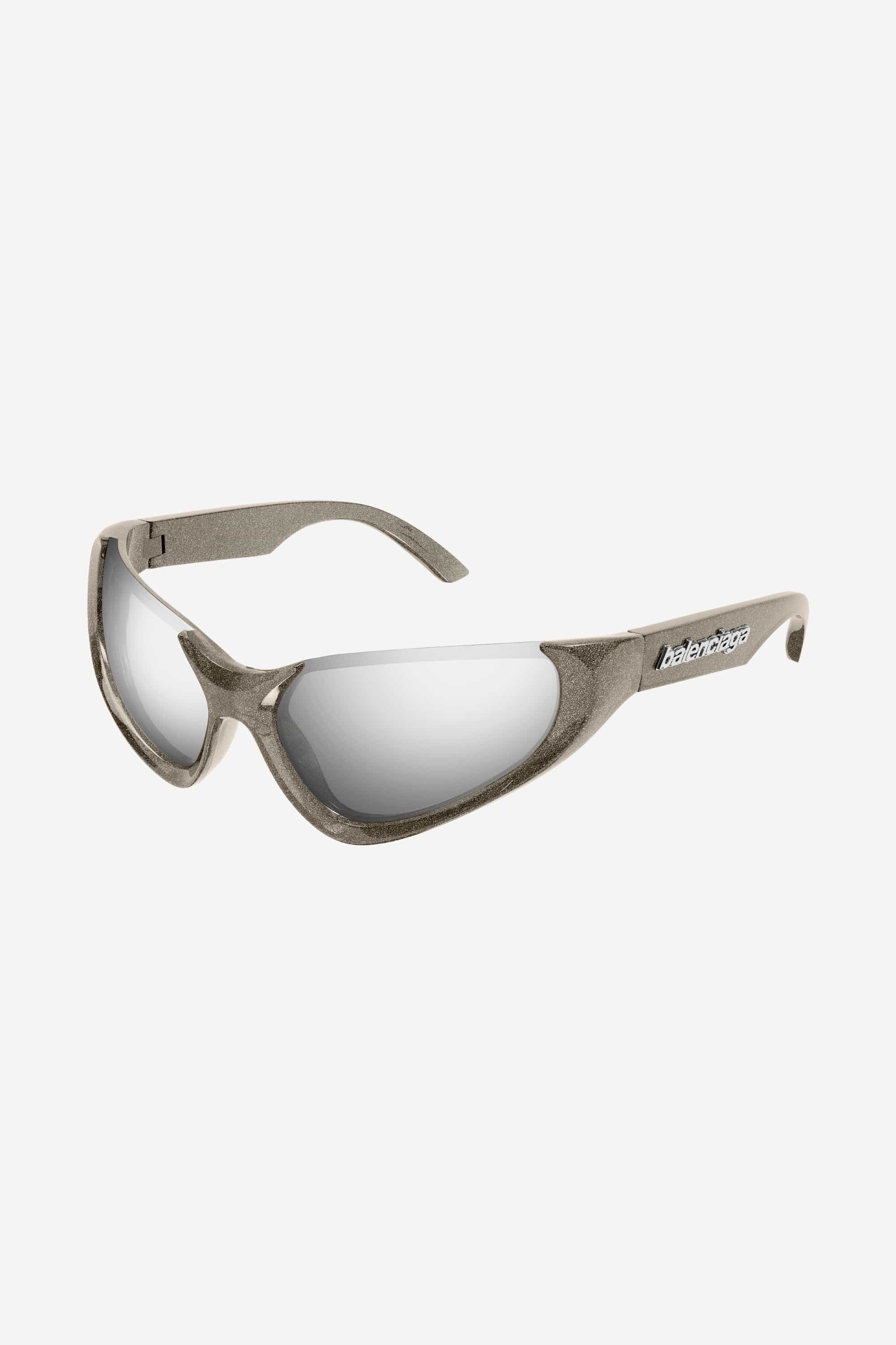 Balenciaga silver wrap around sunglasses - Eyewear Club
