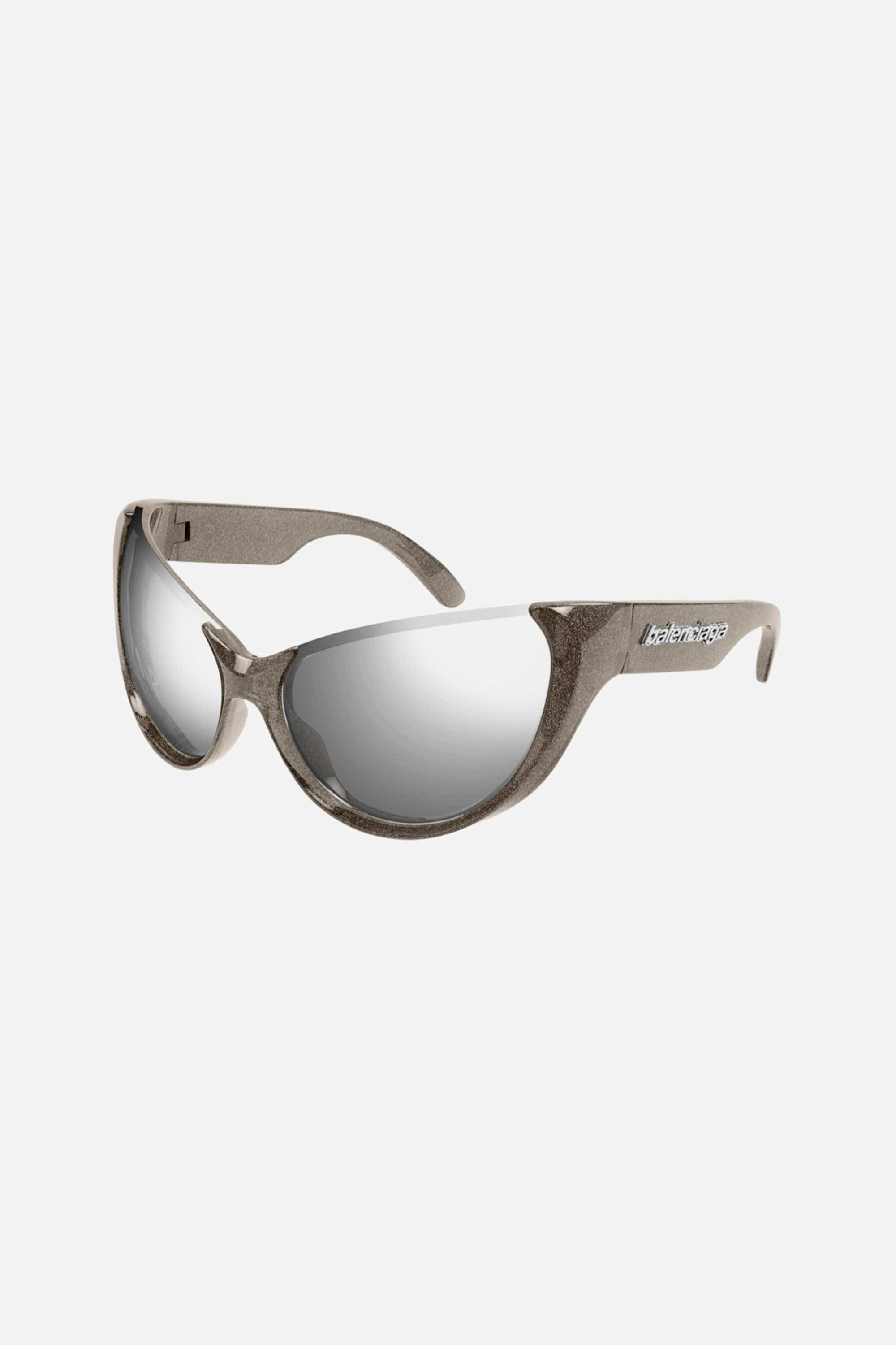 Balenciaga silver wrap around sunglasses - Eyewear Club