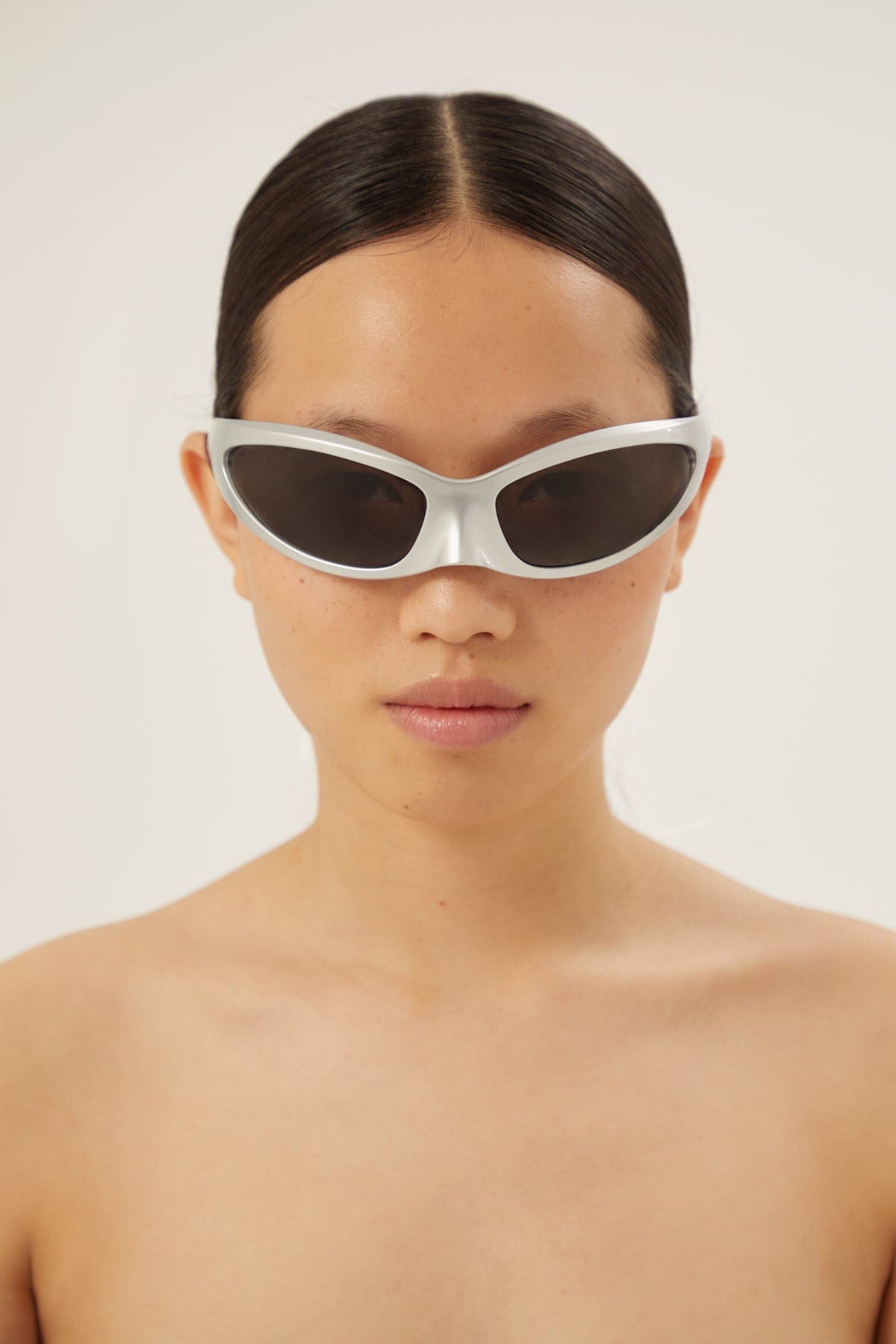 Balenciaga Skin Cat sunglasses in silver - Eyewear Club