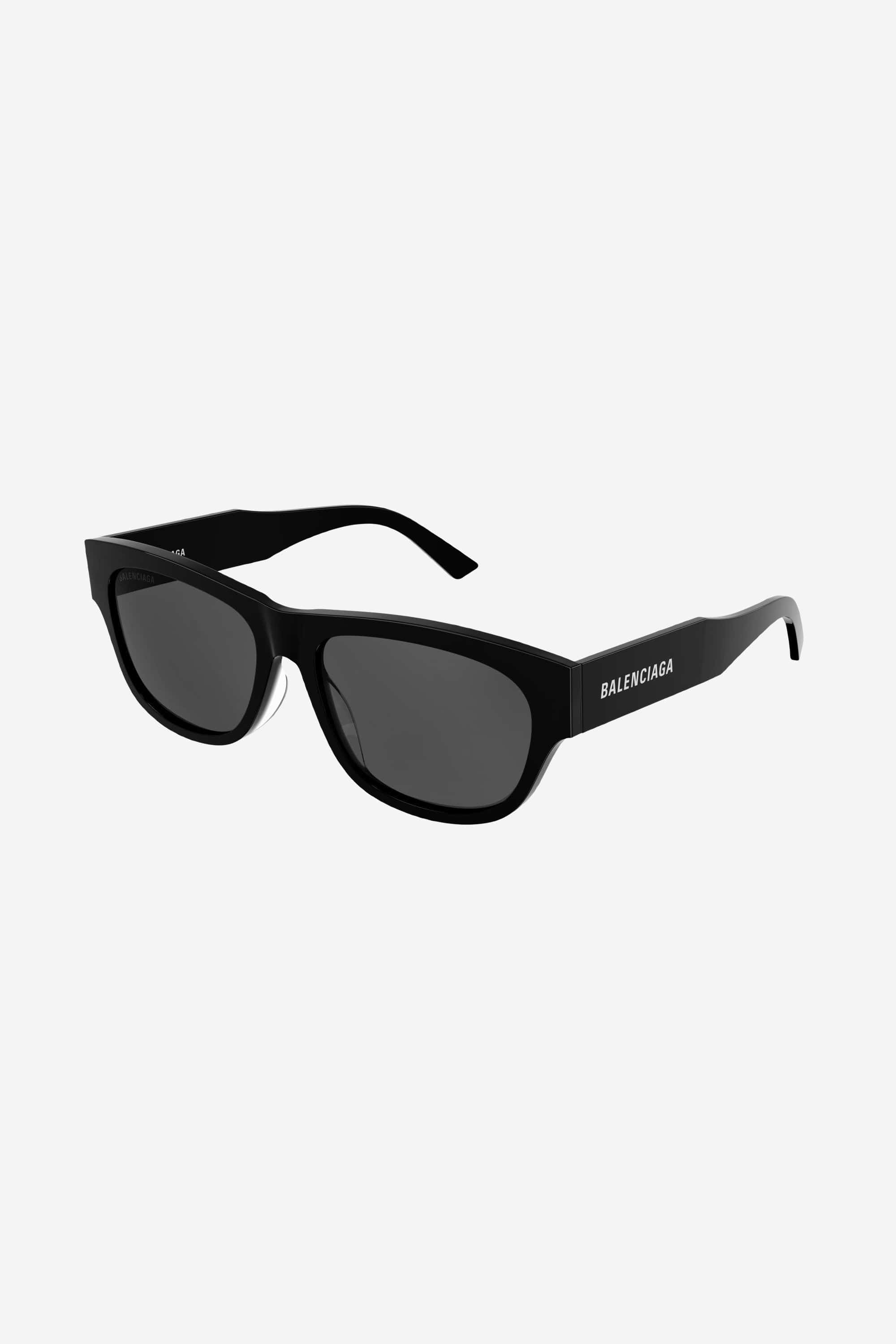 Balenciaga slim rectangular black sunglasses - Eyewear Club