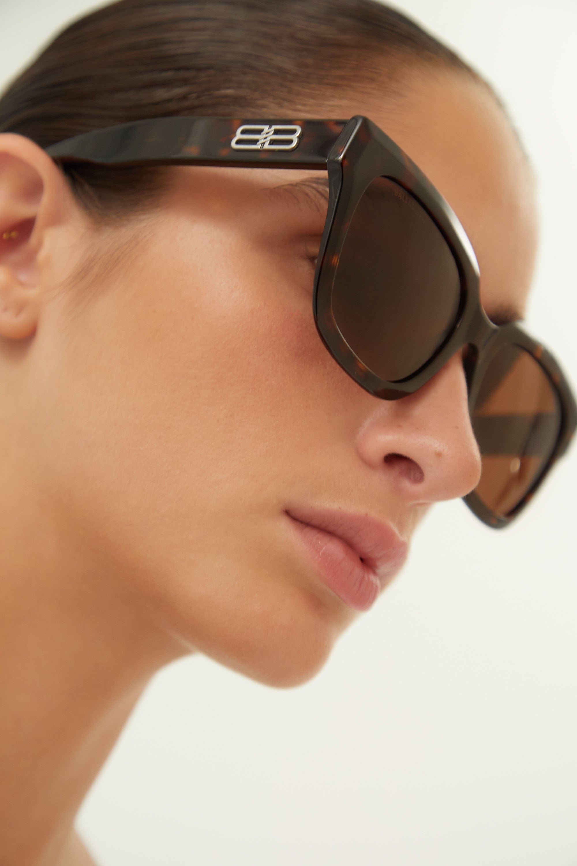 Balenciaga squared femenine havana sunglasses - Eyewear Club