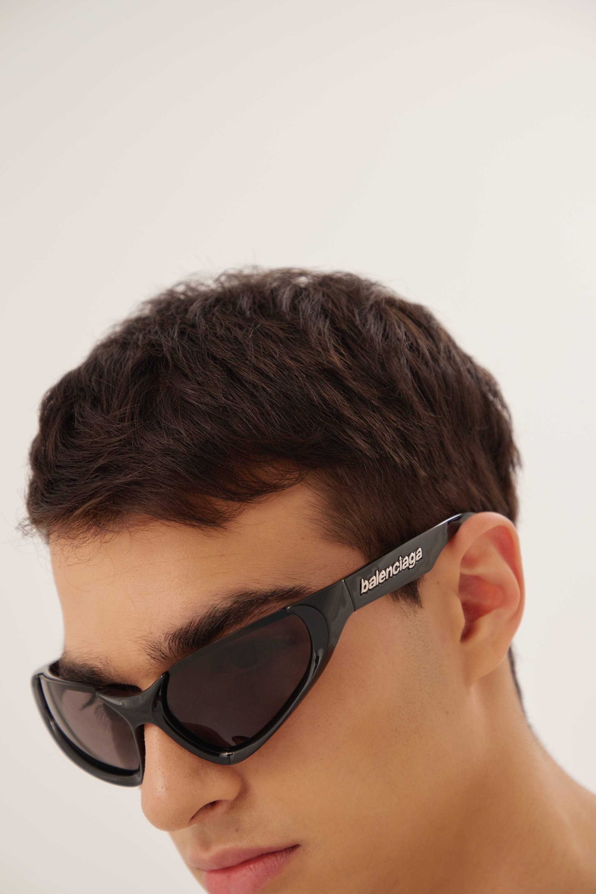 Balenciaga Xpander Black wrap around black sunglasses - Eyewear Club