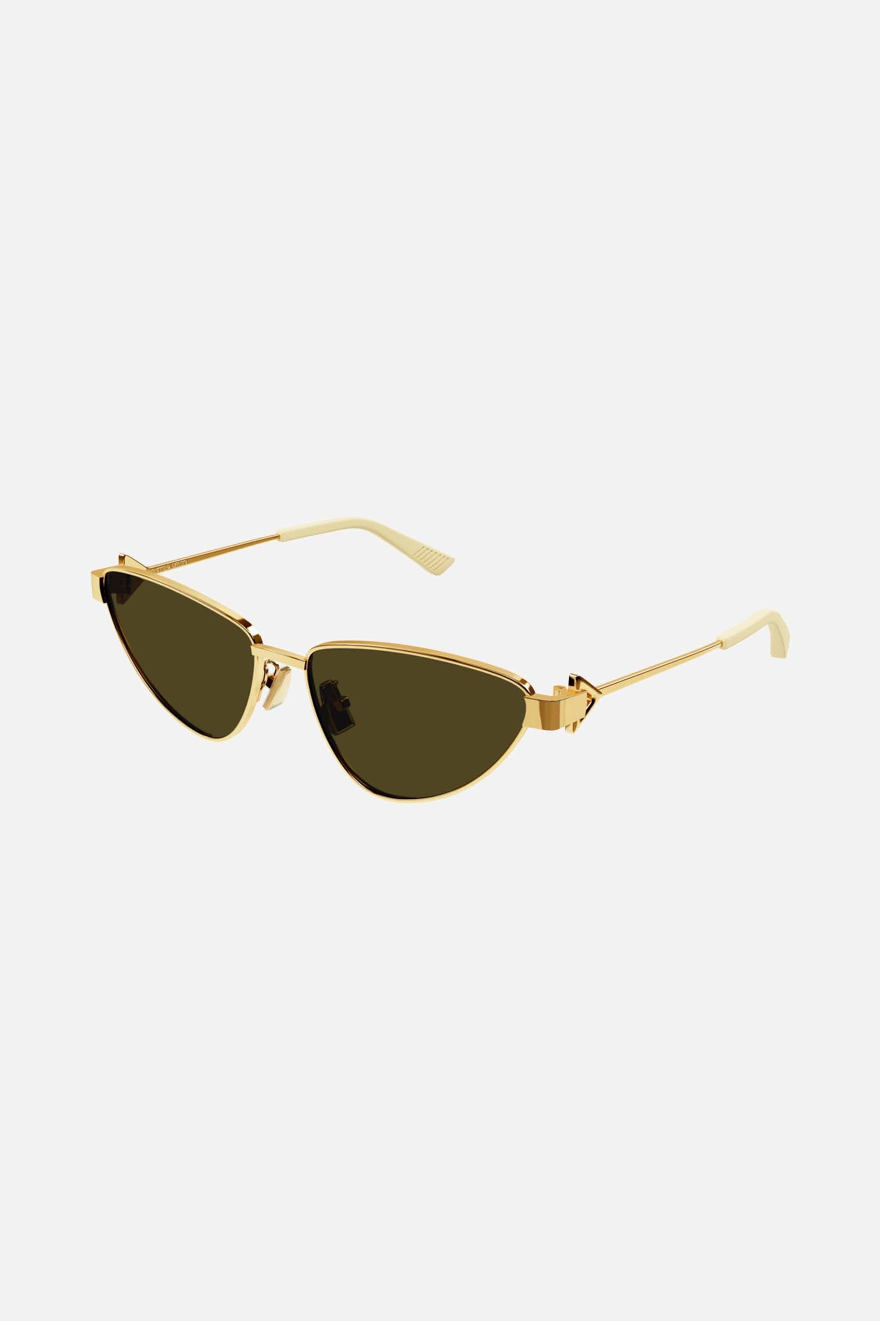 Bottega Veneta cat eye metal gold sunglasses - Eyewear Club