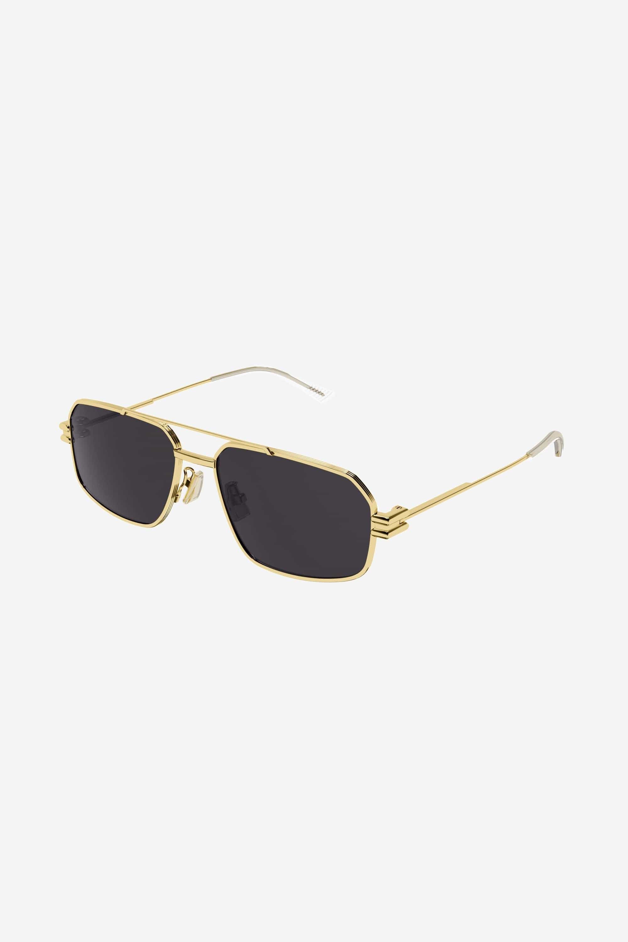 Bottega Veneta full metal caravan gold sunglasses - Eyewear Club