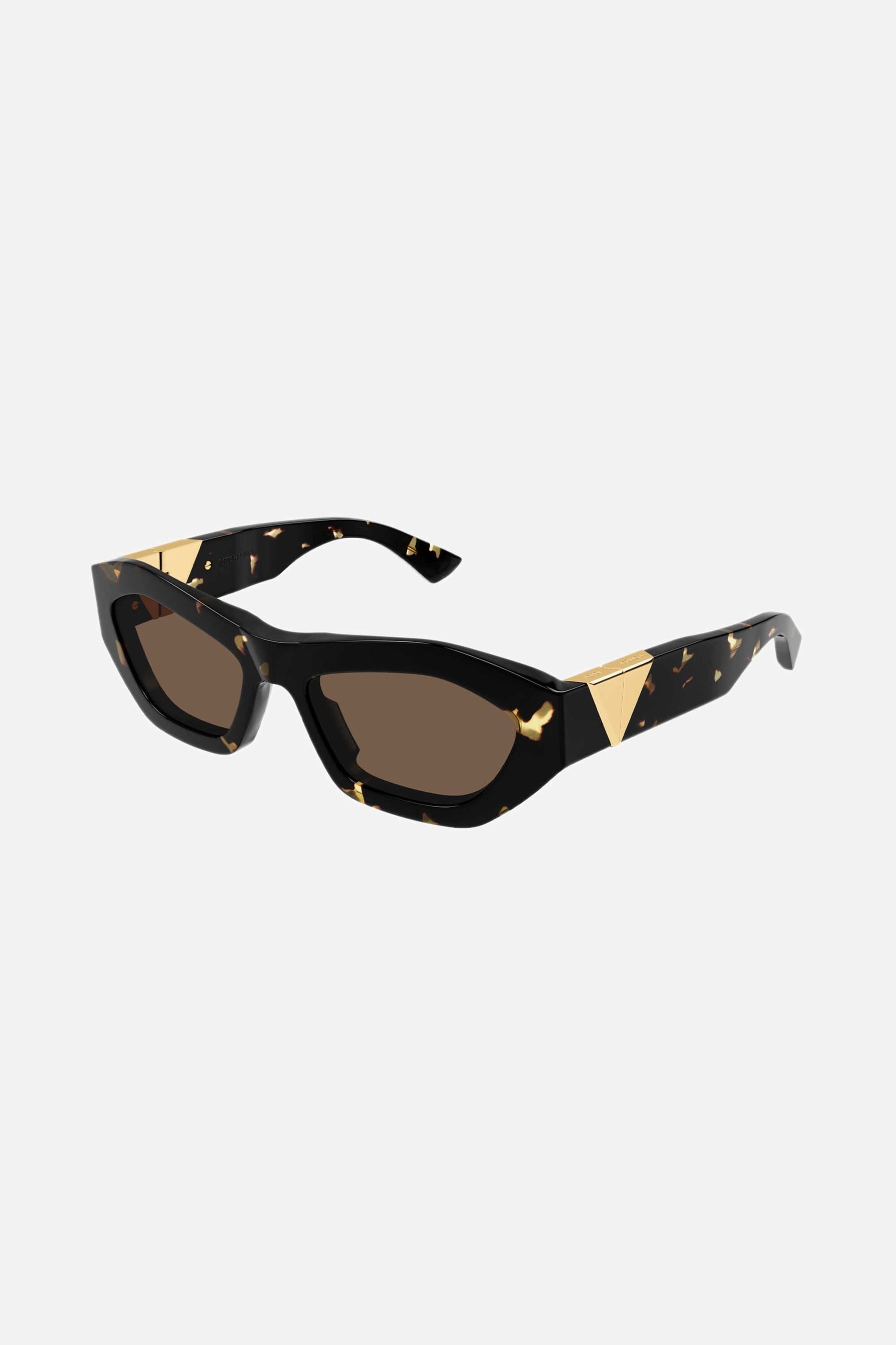 Bottega Veneta geometrical havana sunglasses - Eyewear Club
