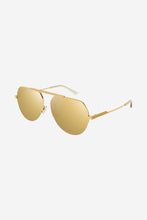 Load image into Gallery viewer, Bottega Veneta gold pilot style sunglasses - Eyewear Club
