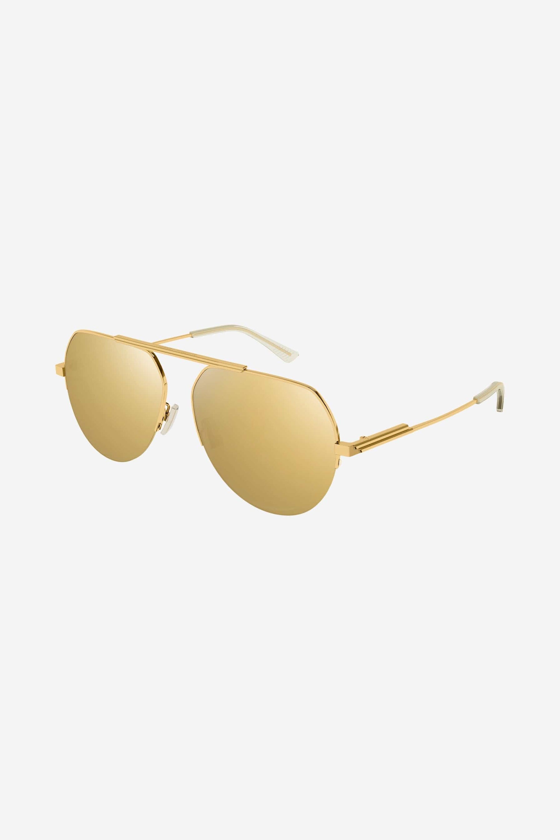Bottega Veneta gold pilot style sunglasses - Eyewear Club