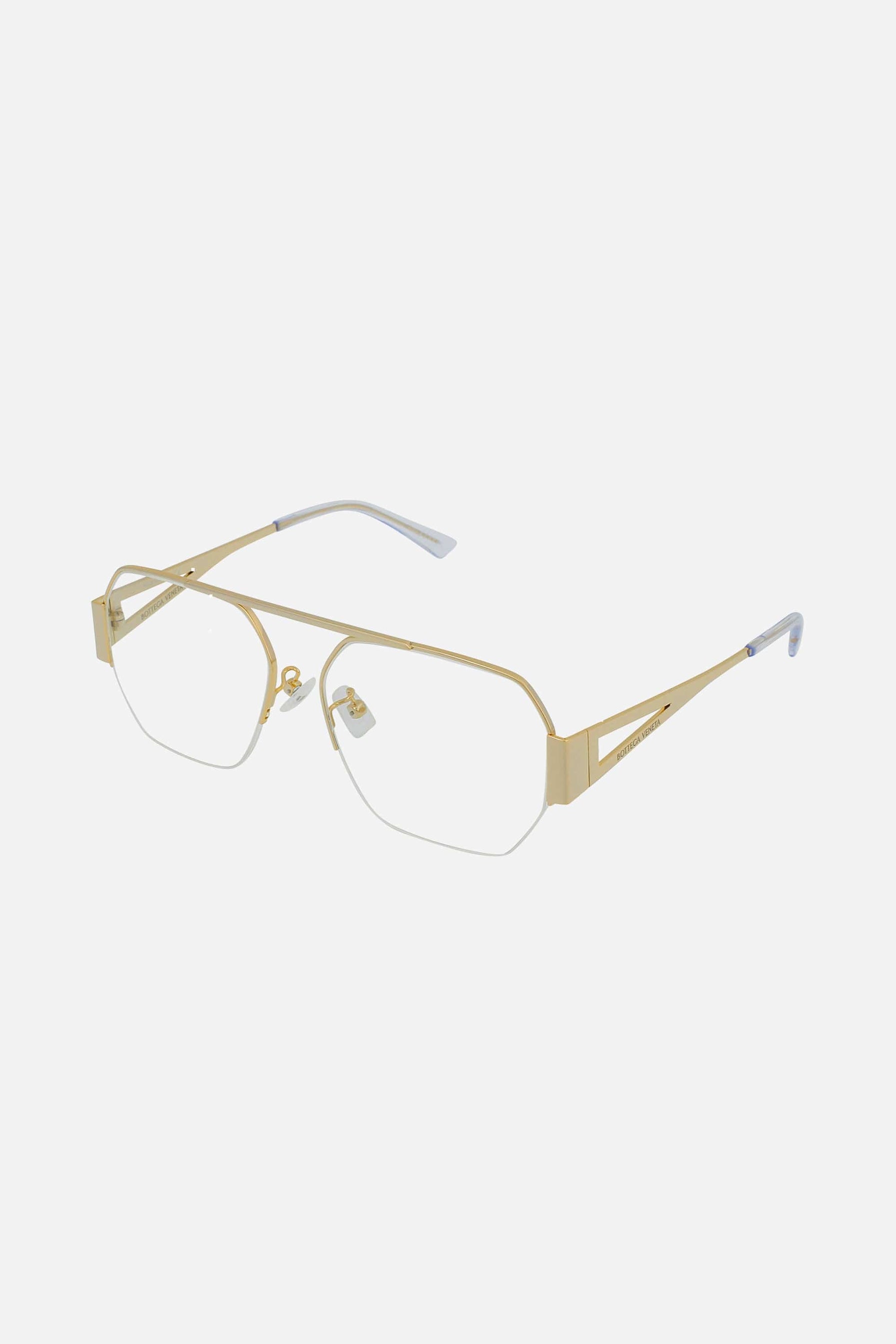 Bottega Veneta half rimless gold frame - Eyewear Club