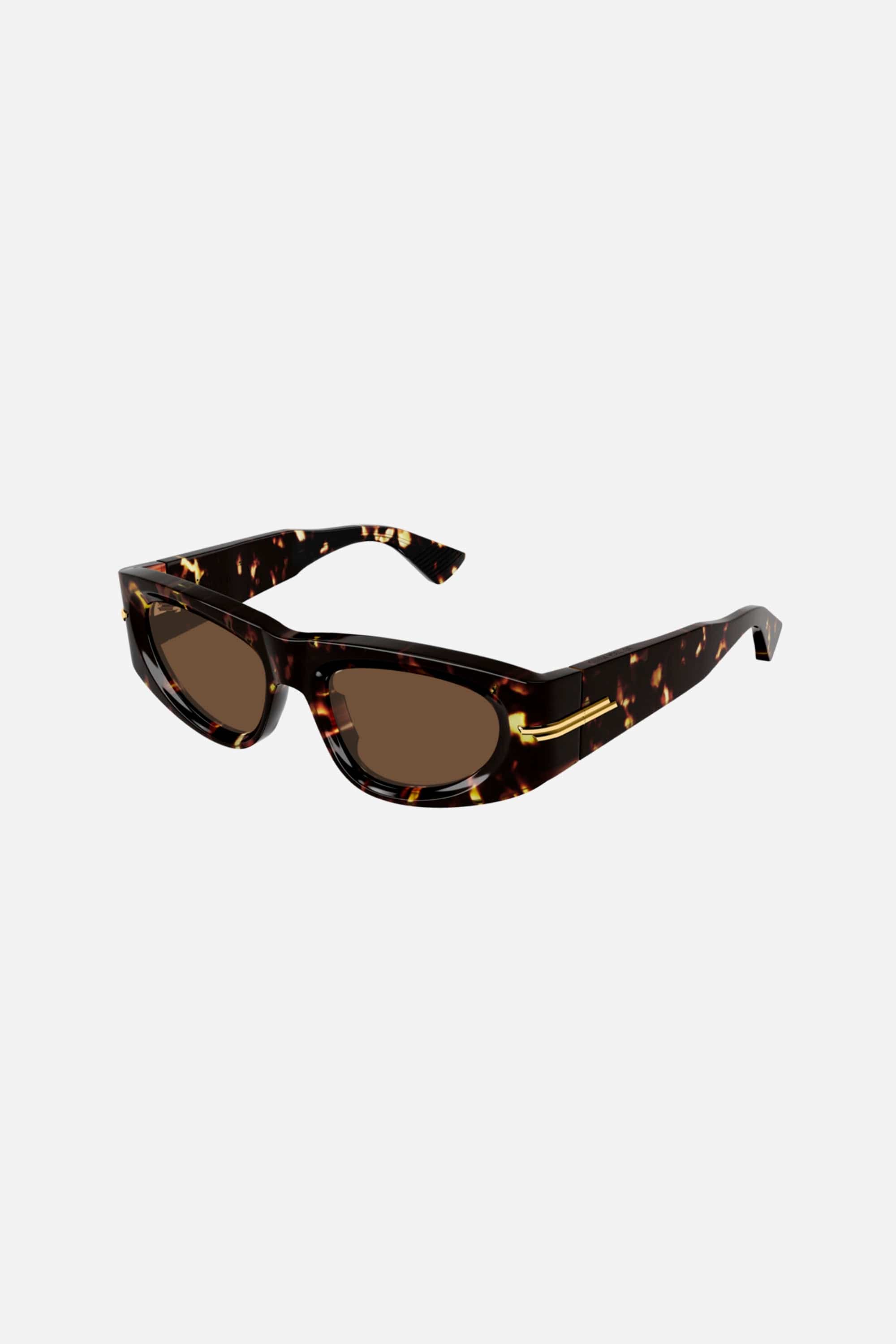 Bottega Veneta havana rectangular sunglasses - Eyewear Club
