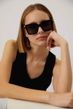 Load image into Gallery viewer, Bottega Veneta iconic squared black acetate sunglasses

