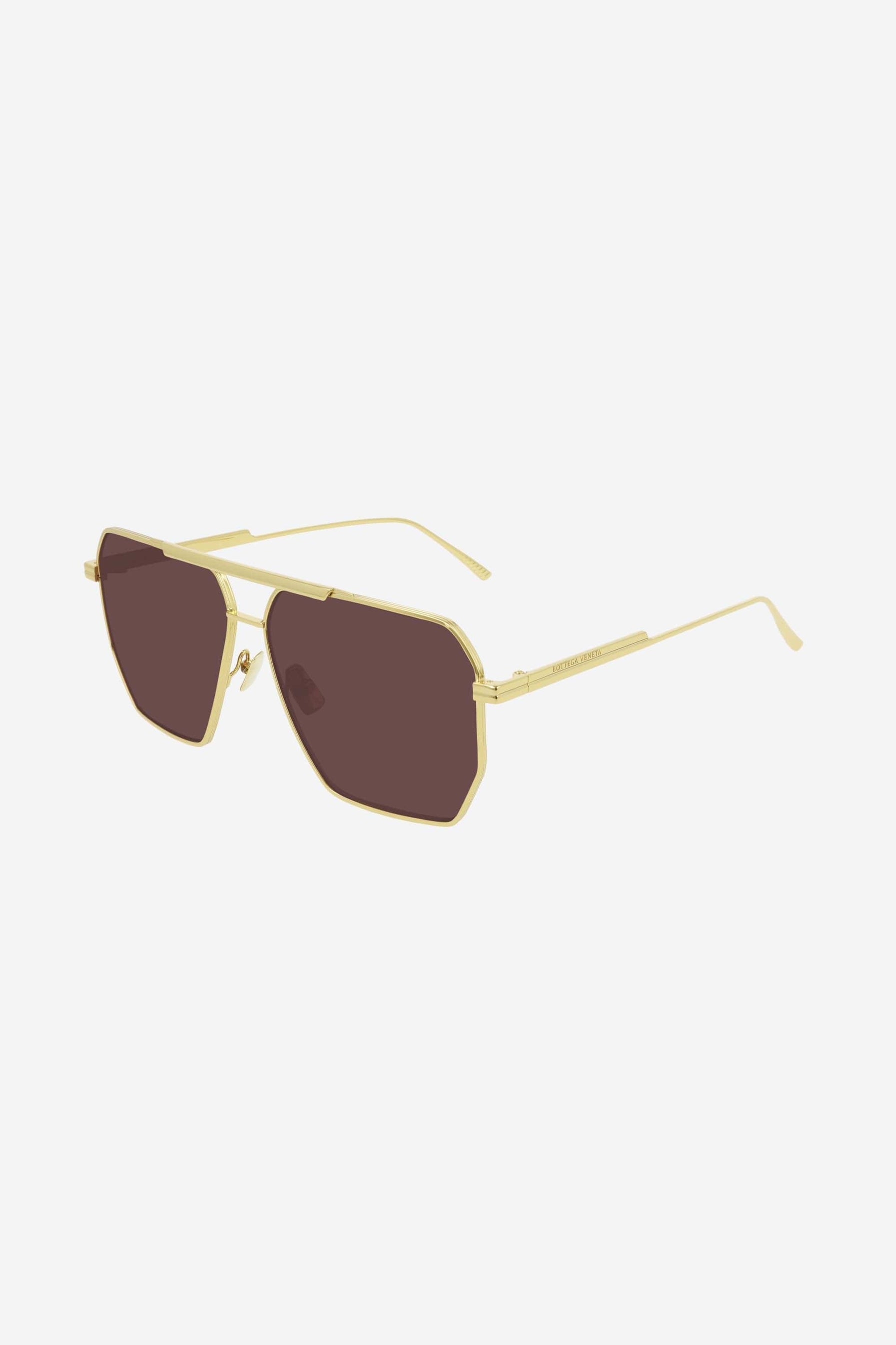 Bottega Veneta light caravan gold and pink sunglasses - Eyewear Club