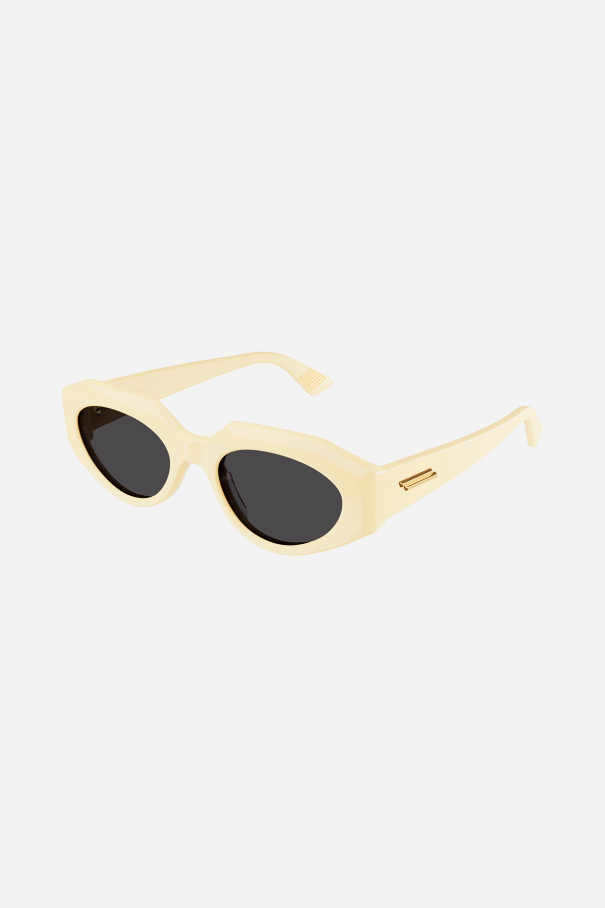 Bottega Veneta oval femenine ivory sunglasses - Eyewear Club
