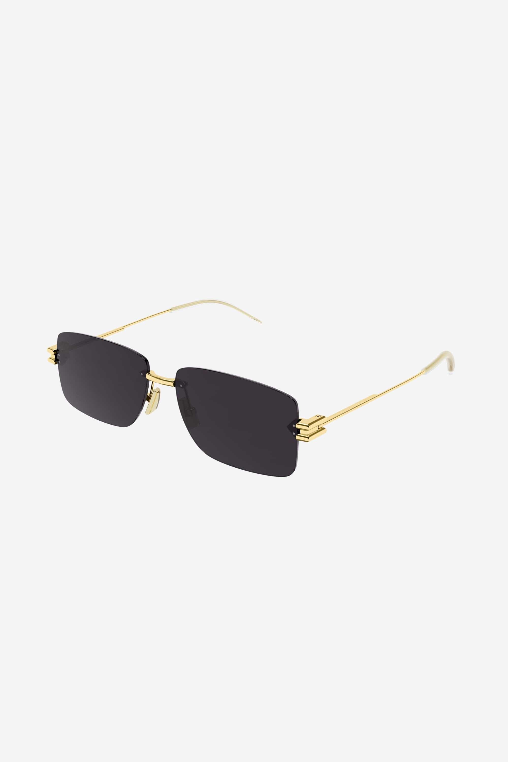 Bottega Veneta rimless brown and gold sunglasses - Eyewear Club