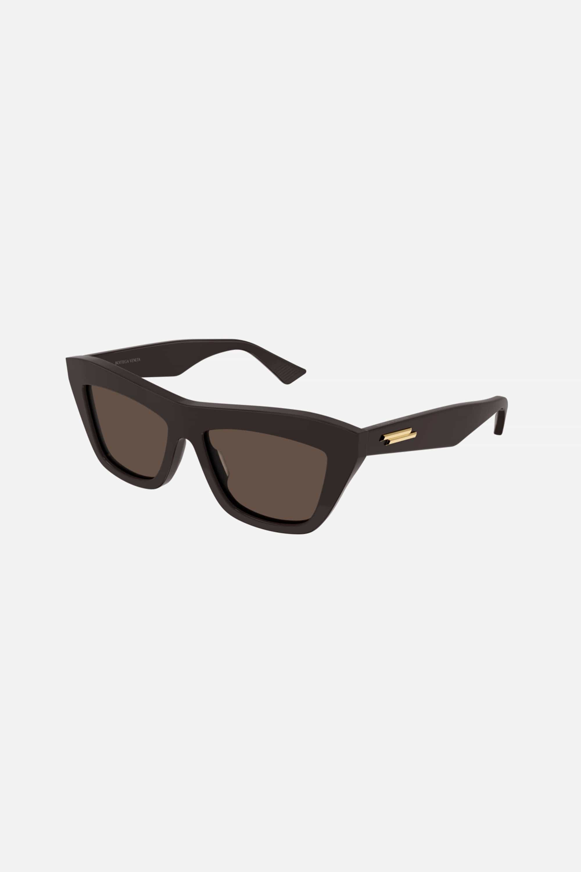 Bottega Veneta squared cat eye chocolate sunglasses - Eyewear Club