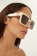 Load image into Gallery viewer, Bottega Veneta wide rectangular ivory sunglasses - Eyewear Club
