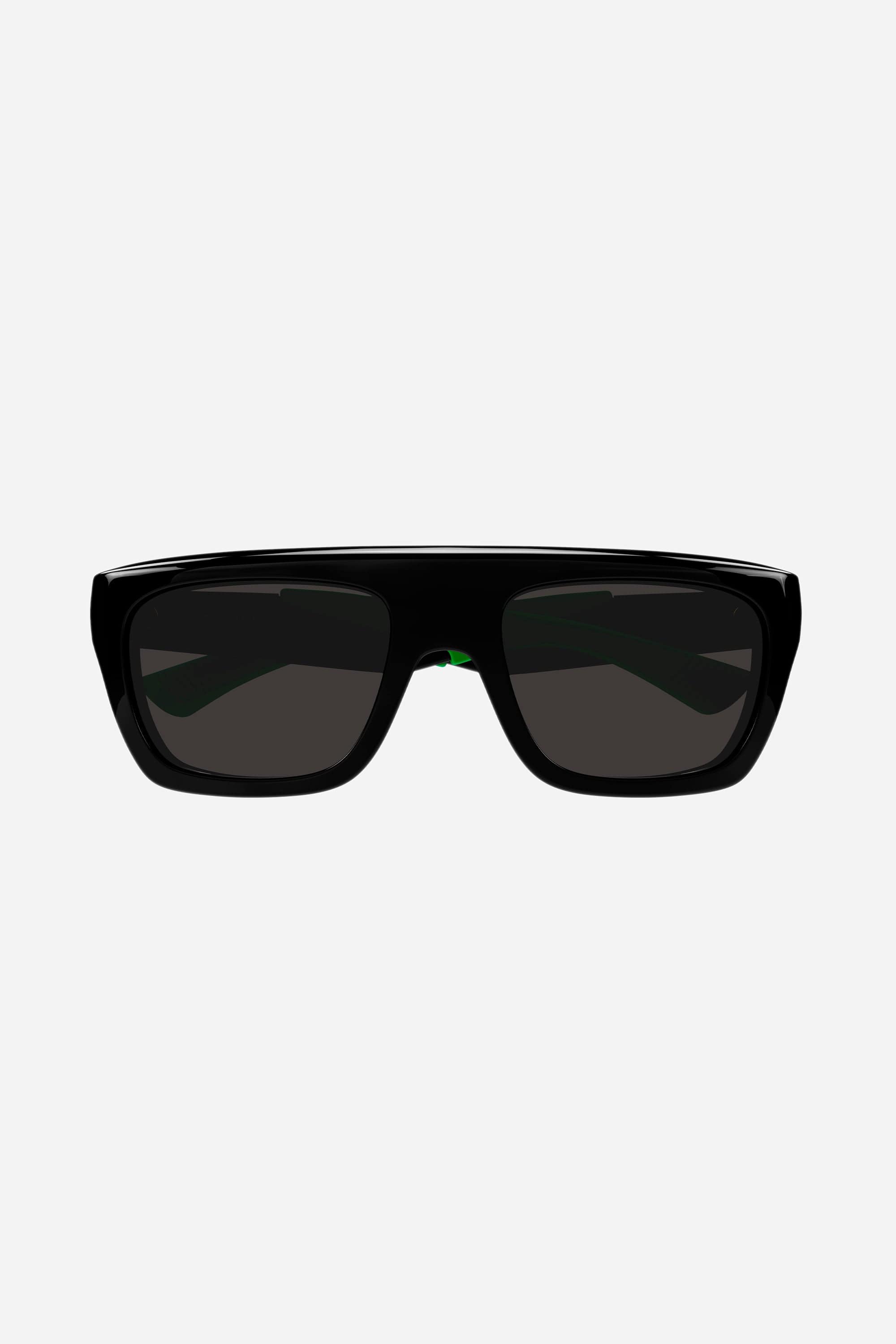 Bottega Veneta wrap around squared black sunglasses - Eyewear Club
