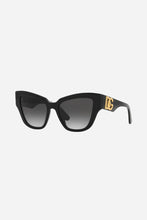 Load image into Gallery viewer, Dolce&amp;Gabbana black cat eye sunglasses with DG logo - Eyewear Club

