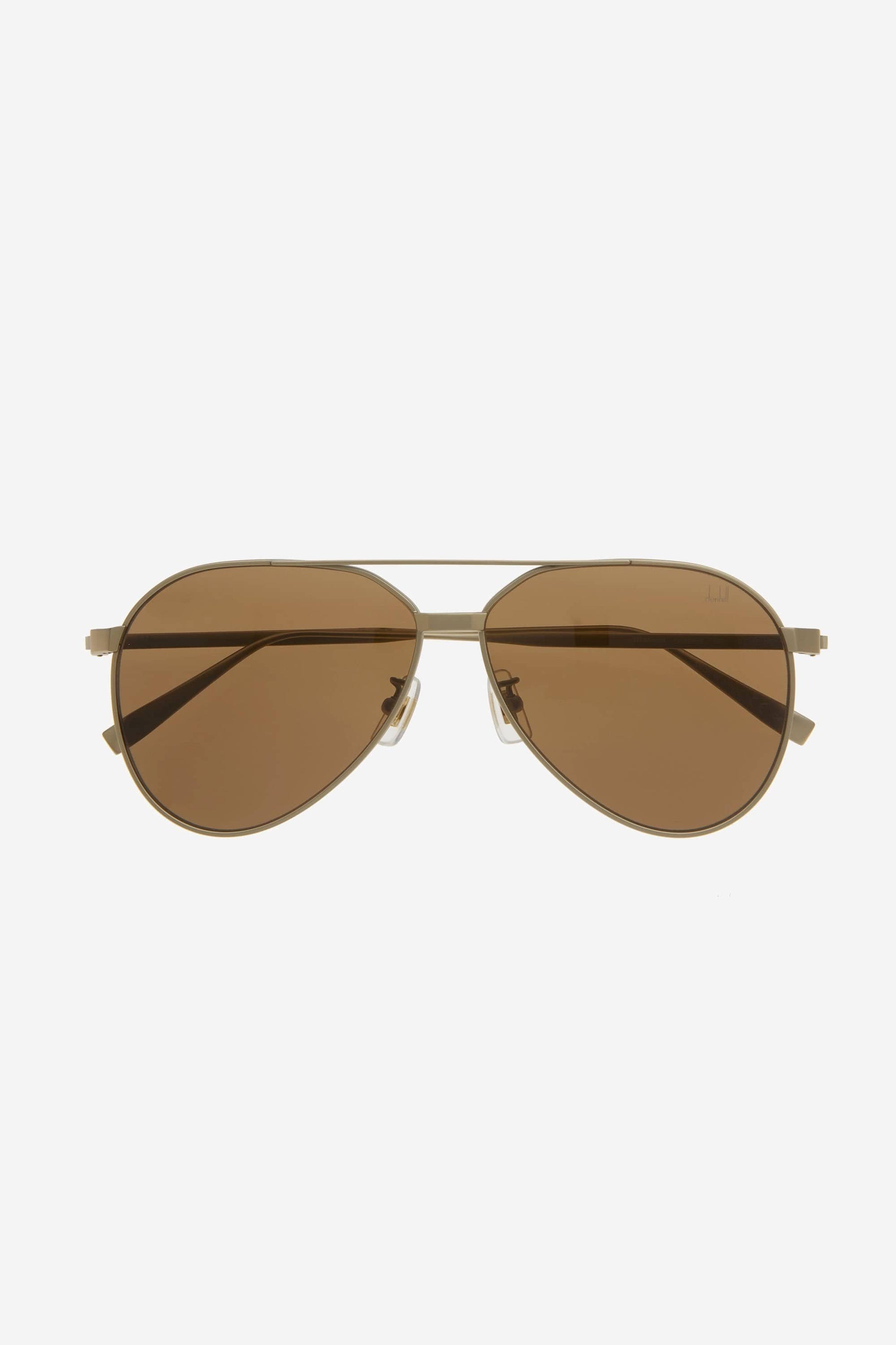 Dunhill pilot gold brown titanium sunglasses - Eyewear Club