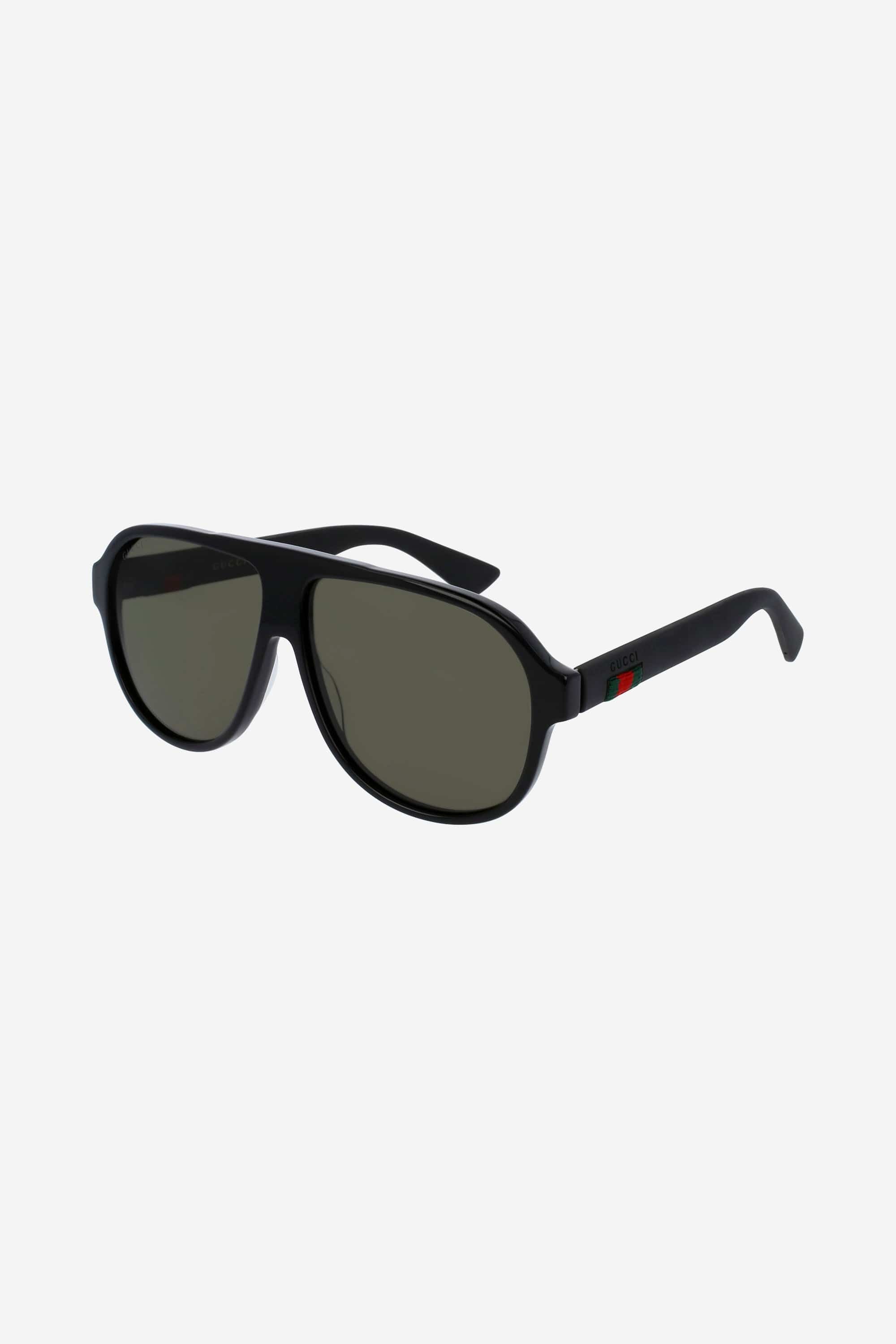 Gucci acetate pilot style with rubber temples - Eyewear Club