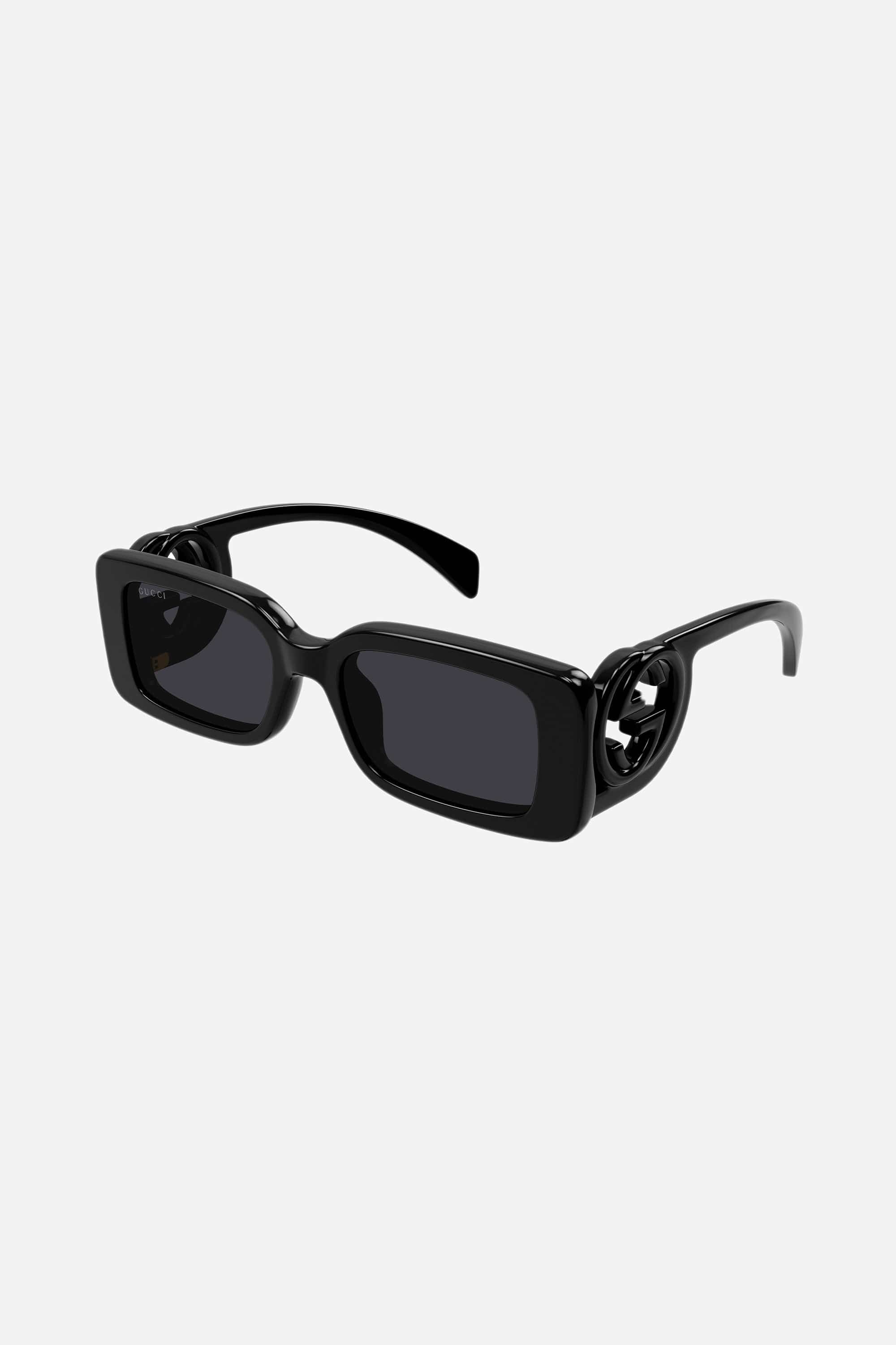 Gucci black bold rectangular sunglasses GG1325S- Eyewear Club