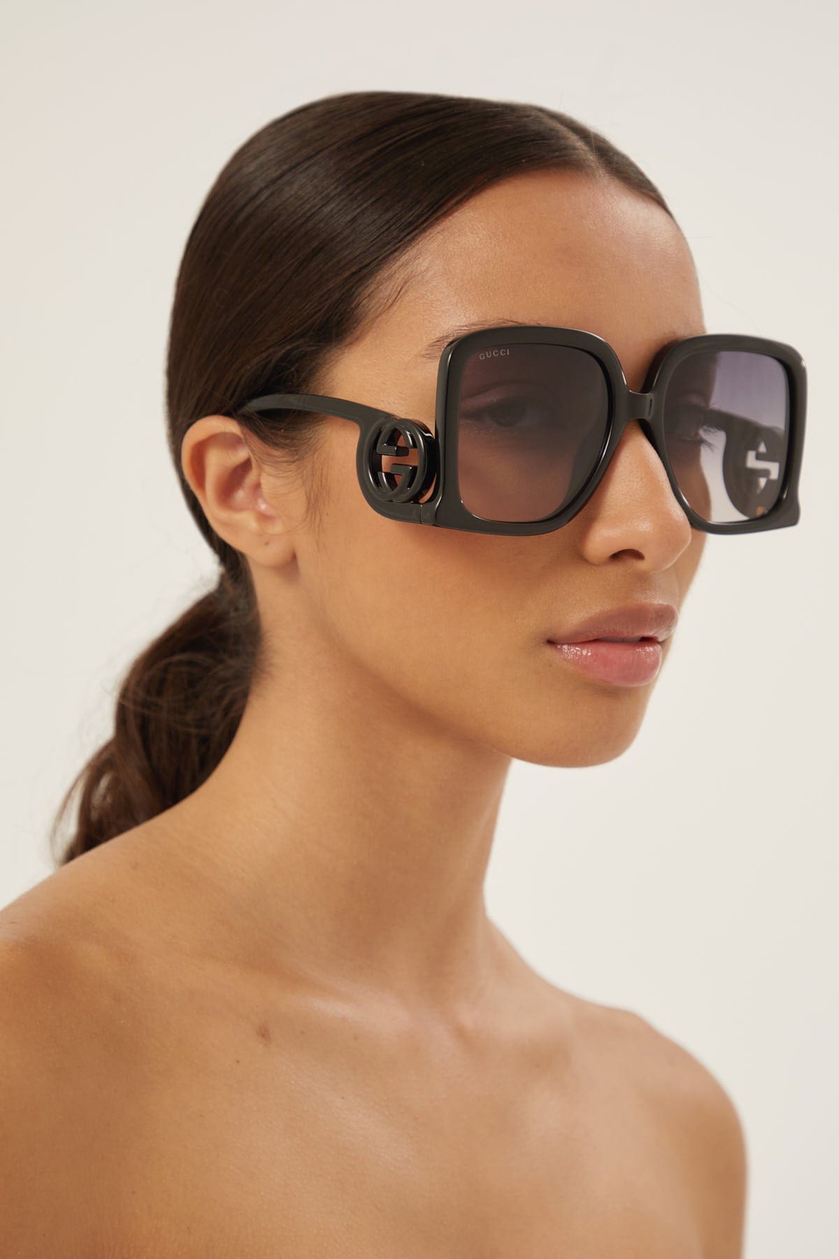 Gucci black butterfly shape sunglasses - Eyewear Club