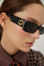 Load image into Gallery viewer, Gucci black micro rectangular female sunglasses
