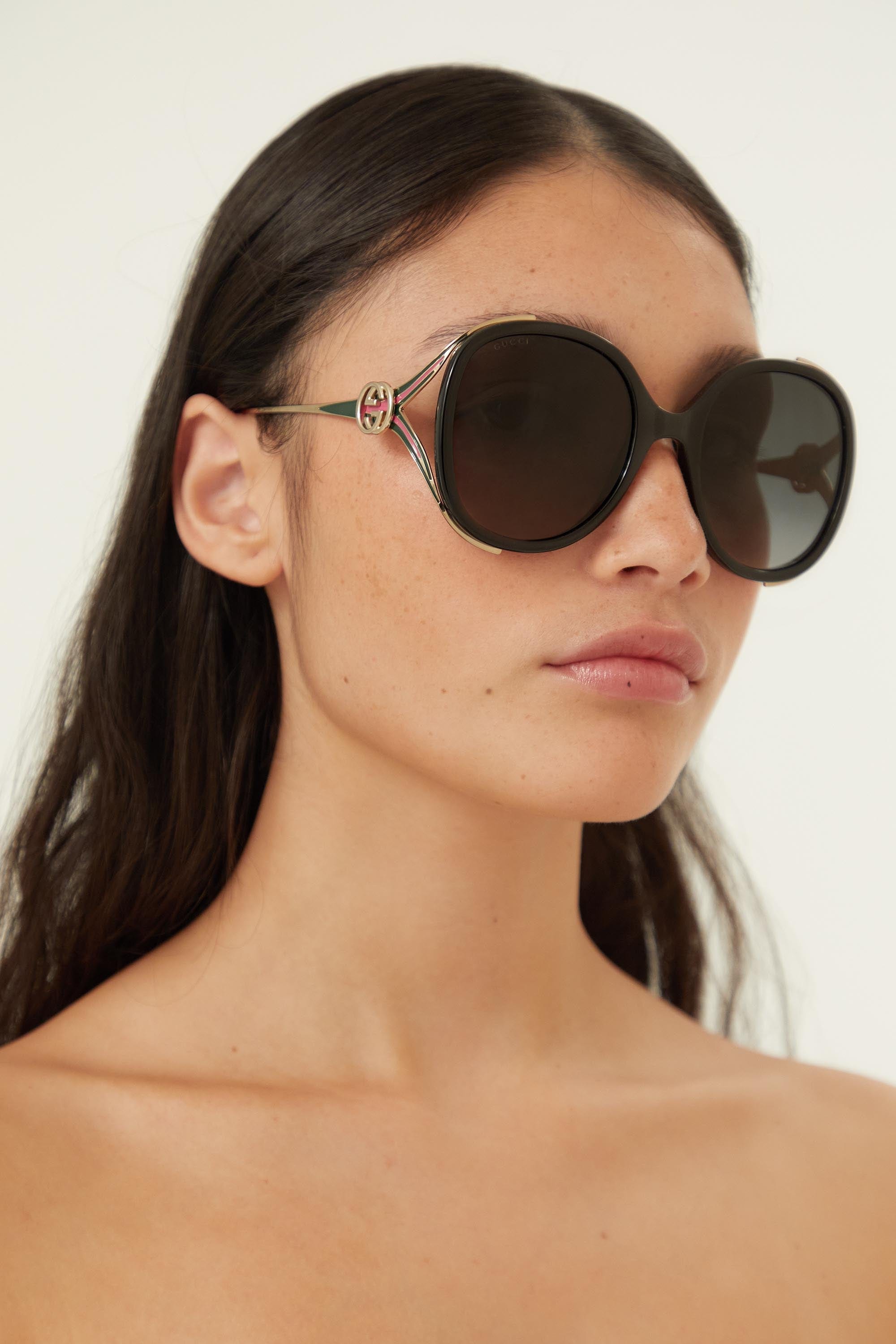 Gucci fork acetate black sunglasses - Eyewear Club