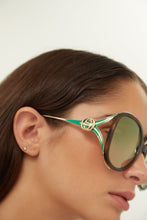 Load image into Gallery viewer, Gucci fork acetate green sunglasses - Eyewear Club
