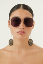 Load image into Gallery viewer, Gucci gold squared sunglasses with disco ball charms - Eyewear Club
