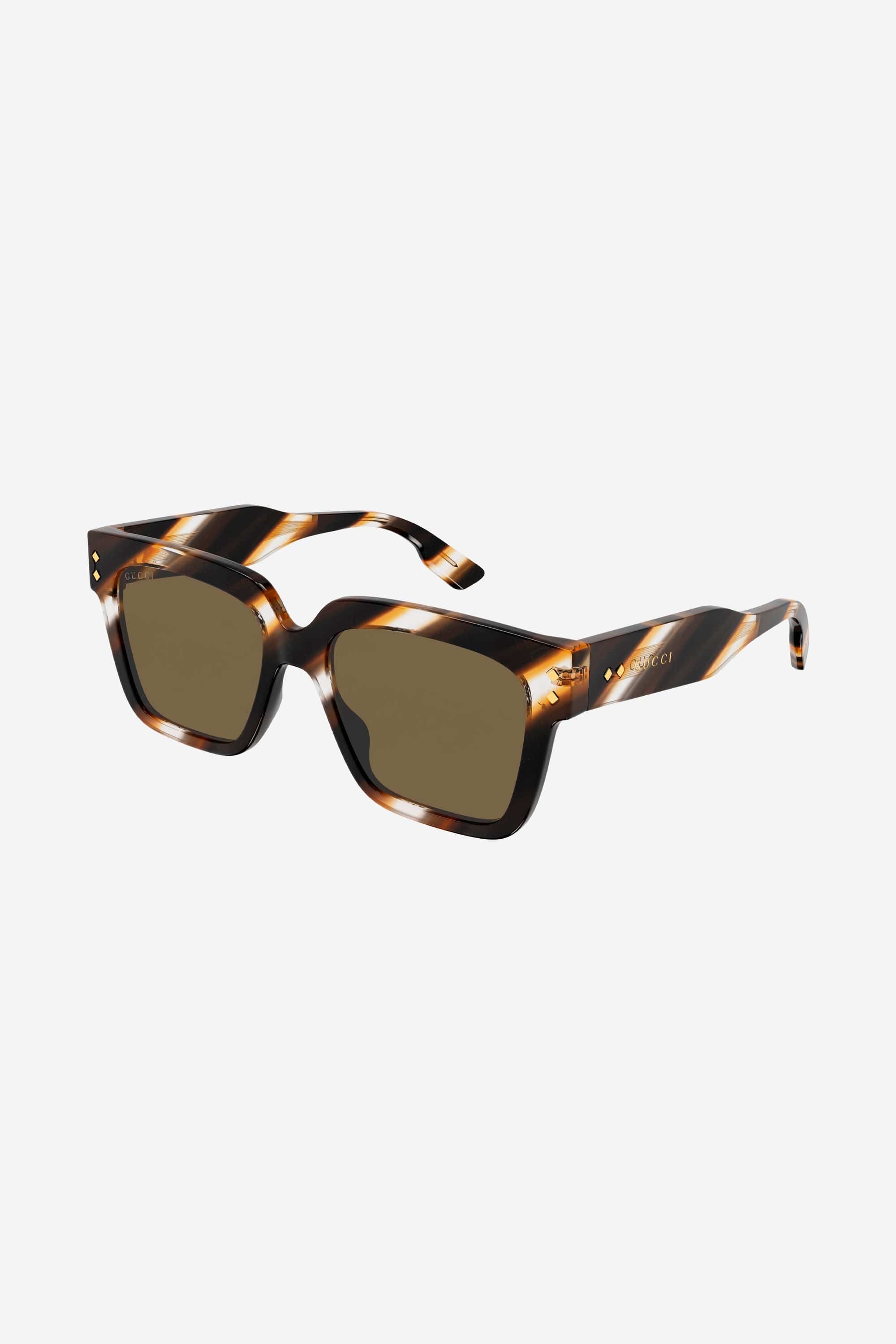 Gucci havana squared sunglasses - Eyewear Club