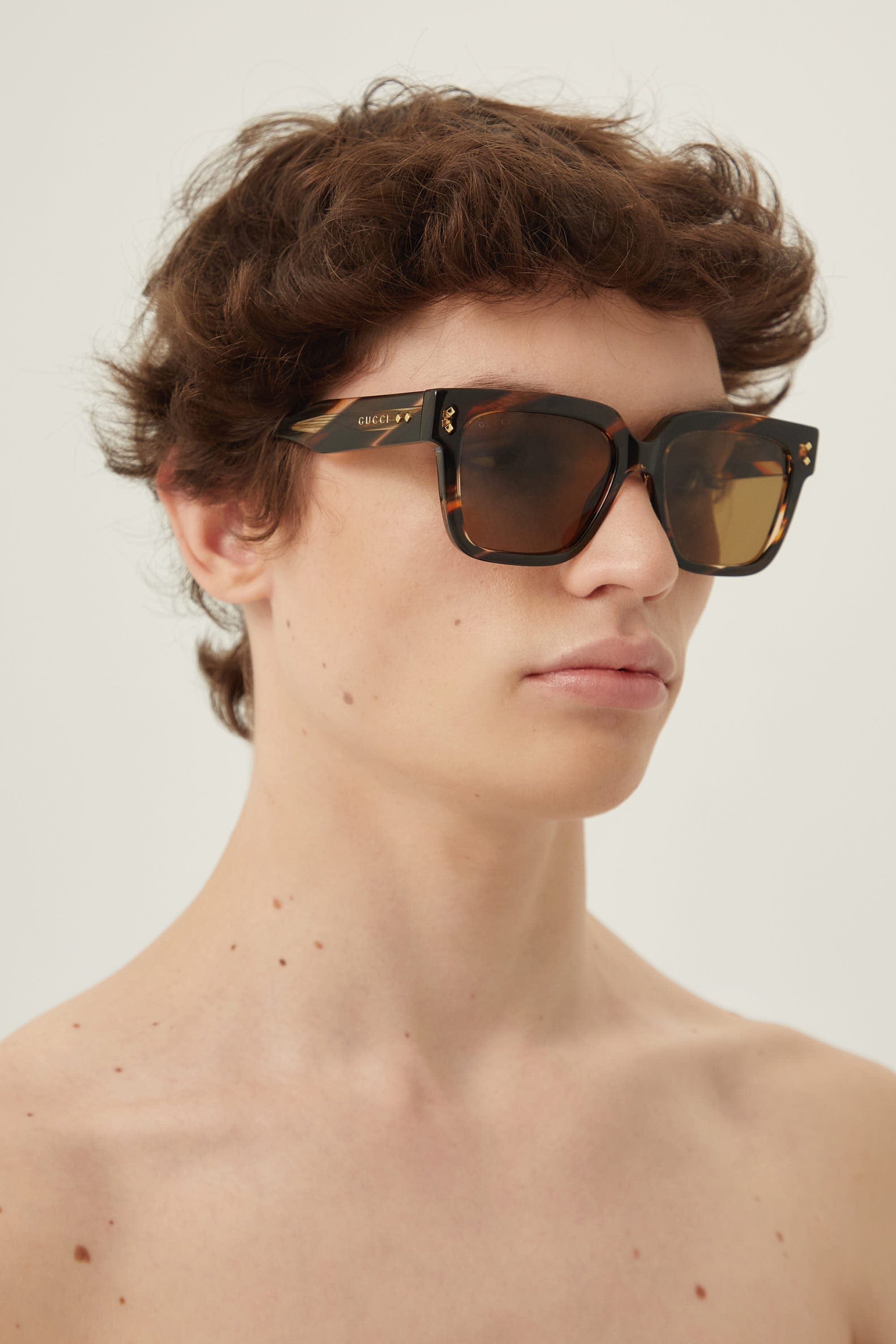 Gucci havana squared sunglasses - Eyewear Club