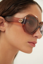 Load image into Gallery viewer, Gucci hexagonal tricolor brown sunglasses - Eyewear Club
