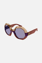 Load image into Gallery viewer, Gucci hexagonal tricolor brown sunglasses - Eyewear Club
