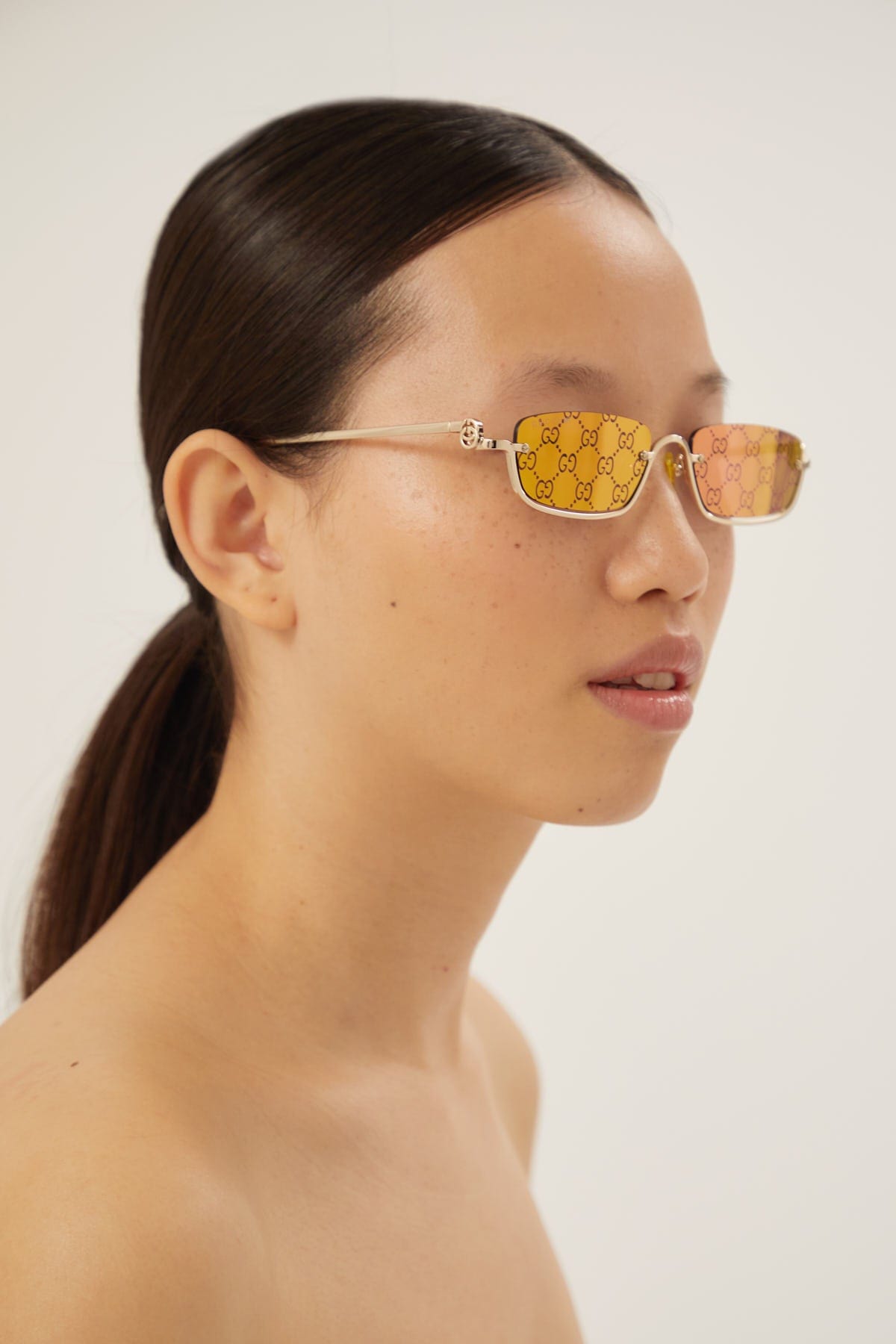 Gucci micro metal sunglasses with GG lenses - Eyewear Club