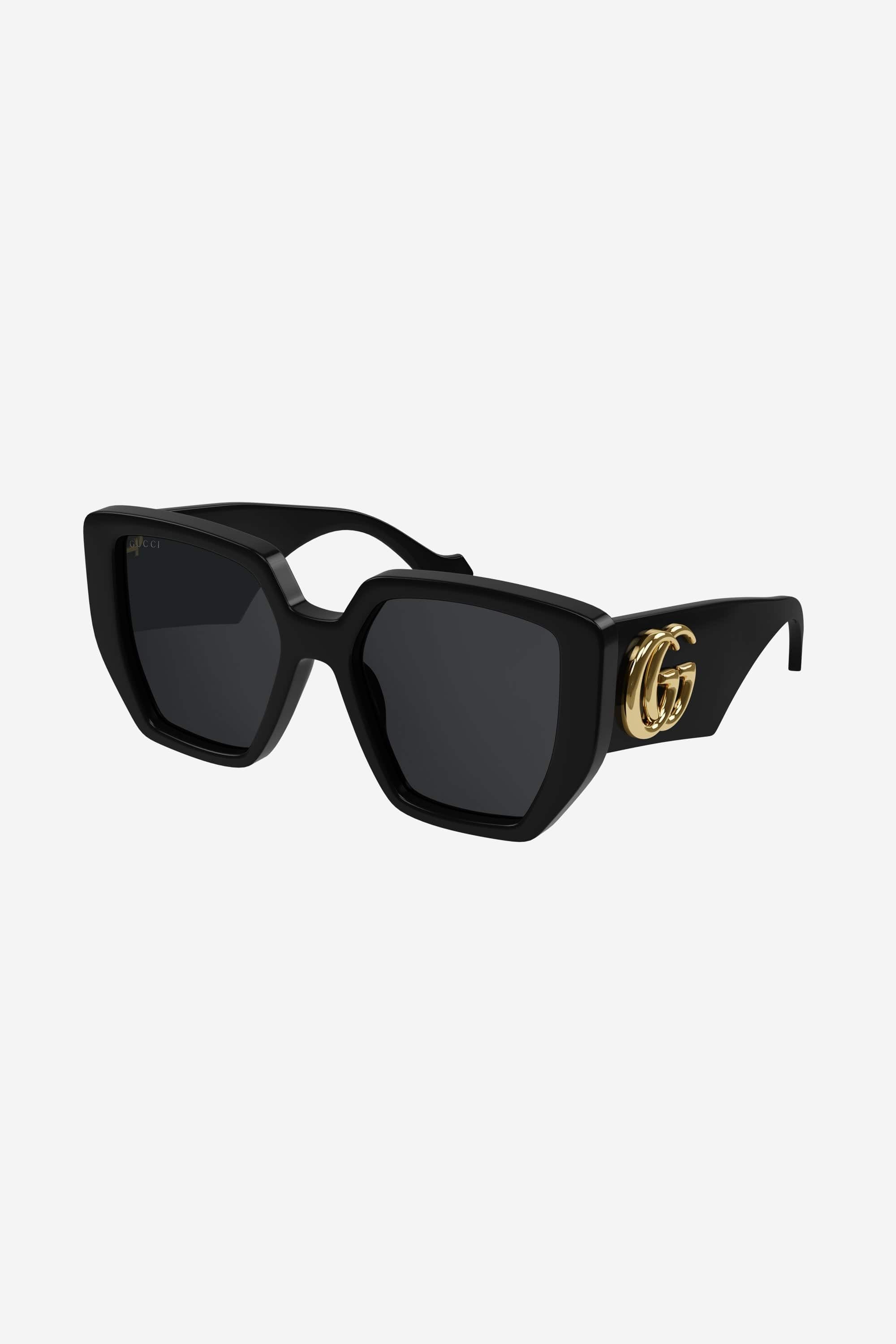 Gucci GG0956S oversized black sunglasses with maxi logo - Eyewear Club