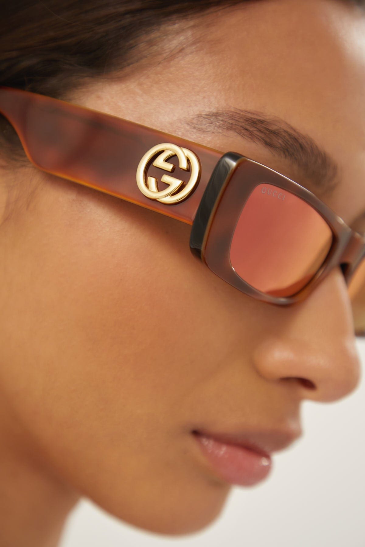 Gucci red rectangular sunglasses - Eyewear Club