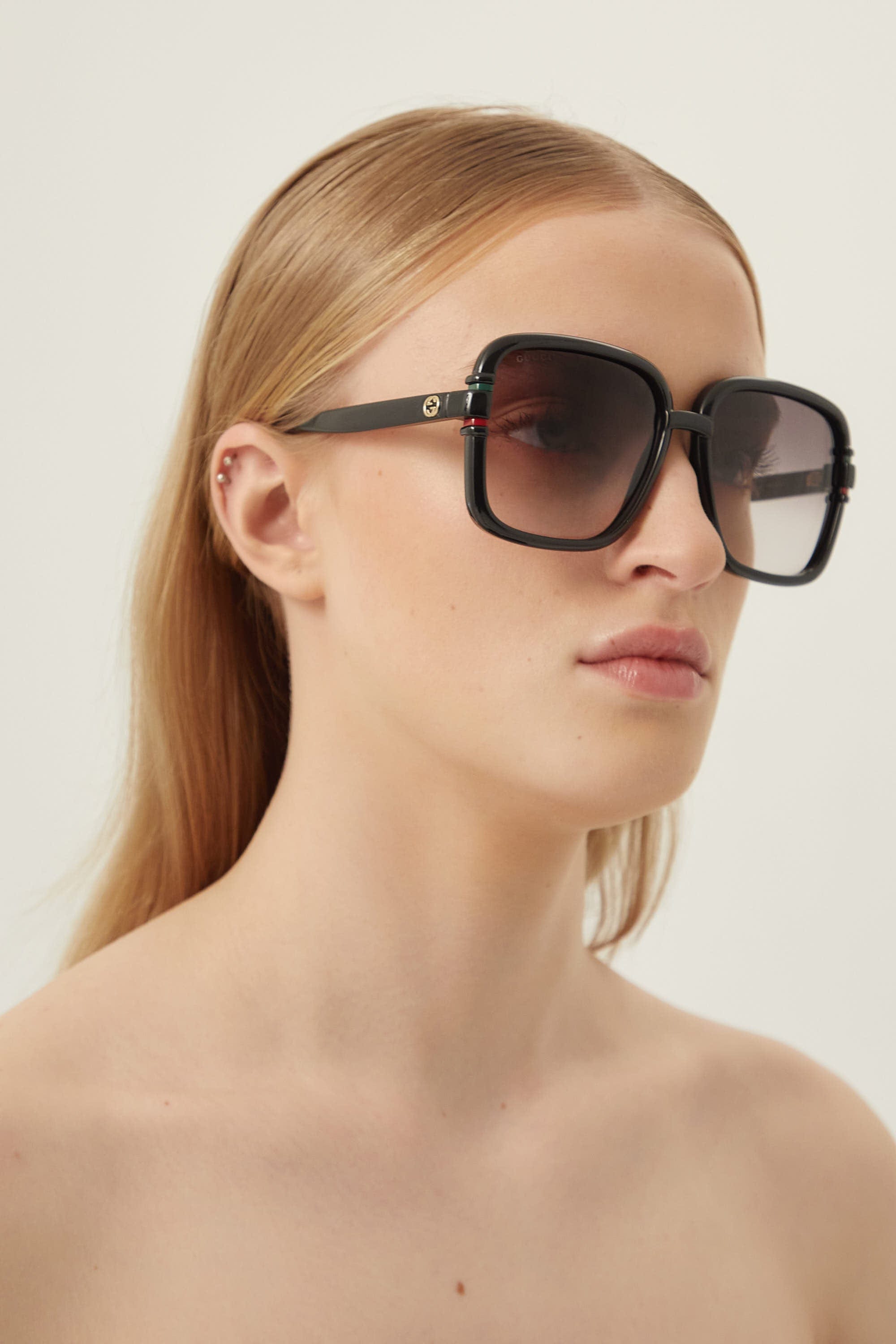 Gucci square shape black sunglasses - Eyewear Club