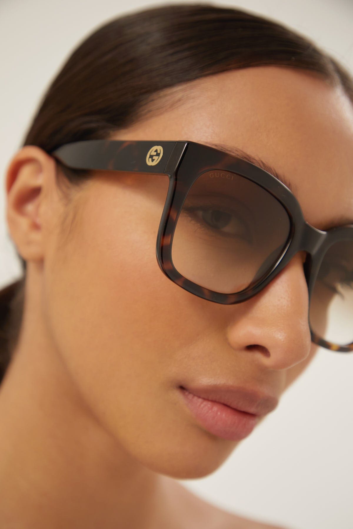 Gucci squared havana acetate sunglasses - Eyewear Club