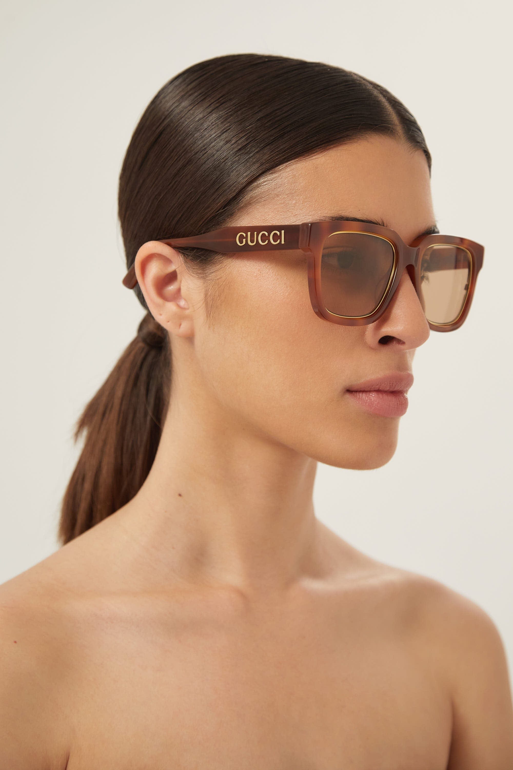 Gucci squared havana sunglasses - Eyewear Club