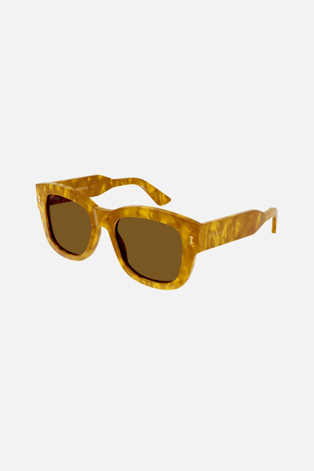 Gucci squared sustainable yellow sunglasses - Eyewear Club