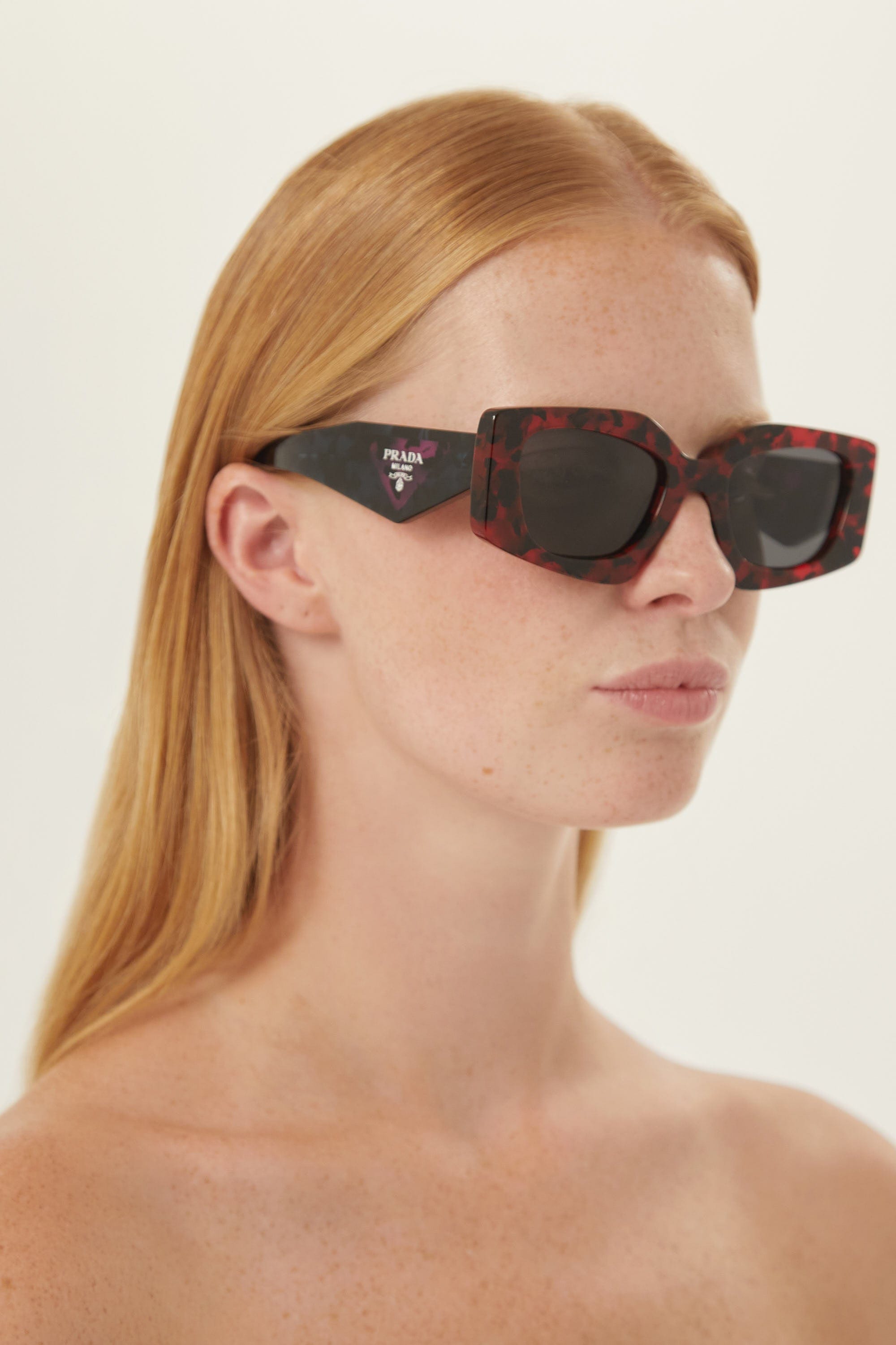 Prada colored havana geometrical sunglasses - Eyewear Club