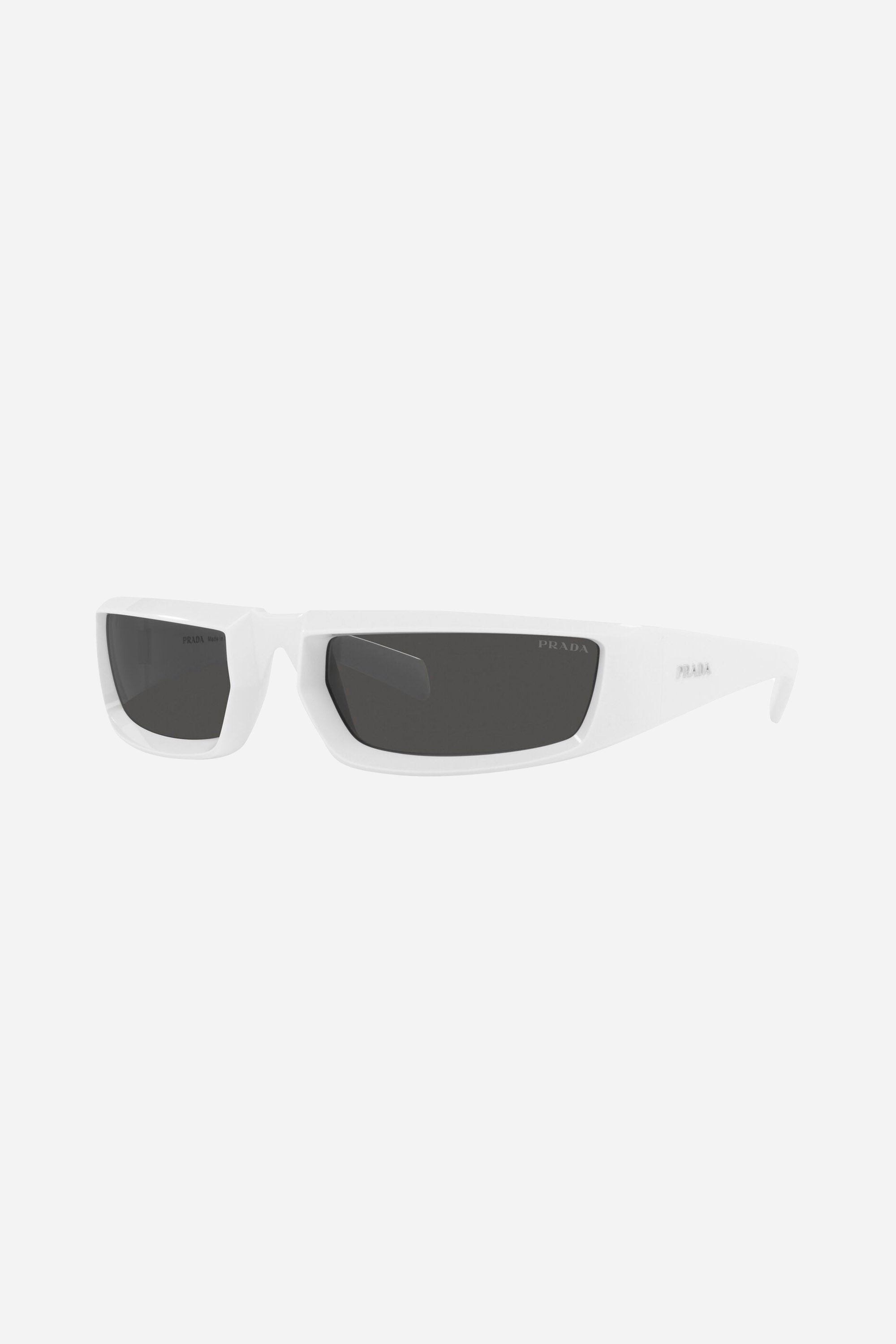 Prada runway wrap around white sunglasses - Eyewear Club