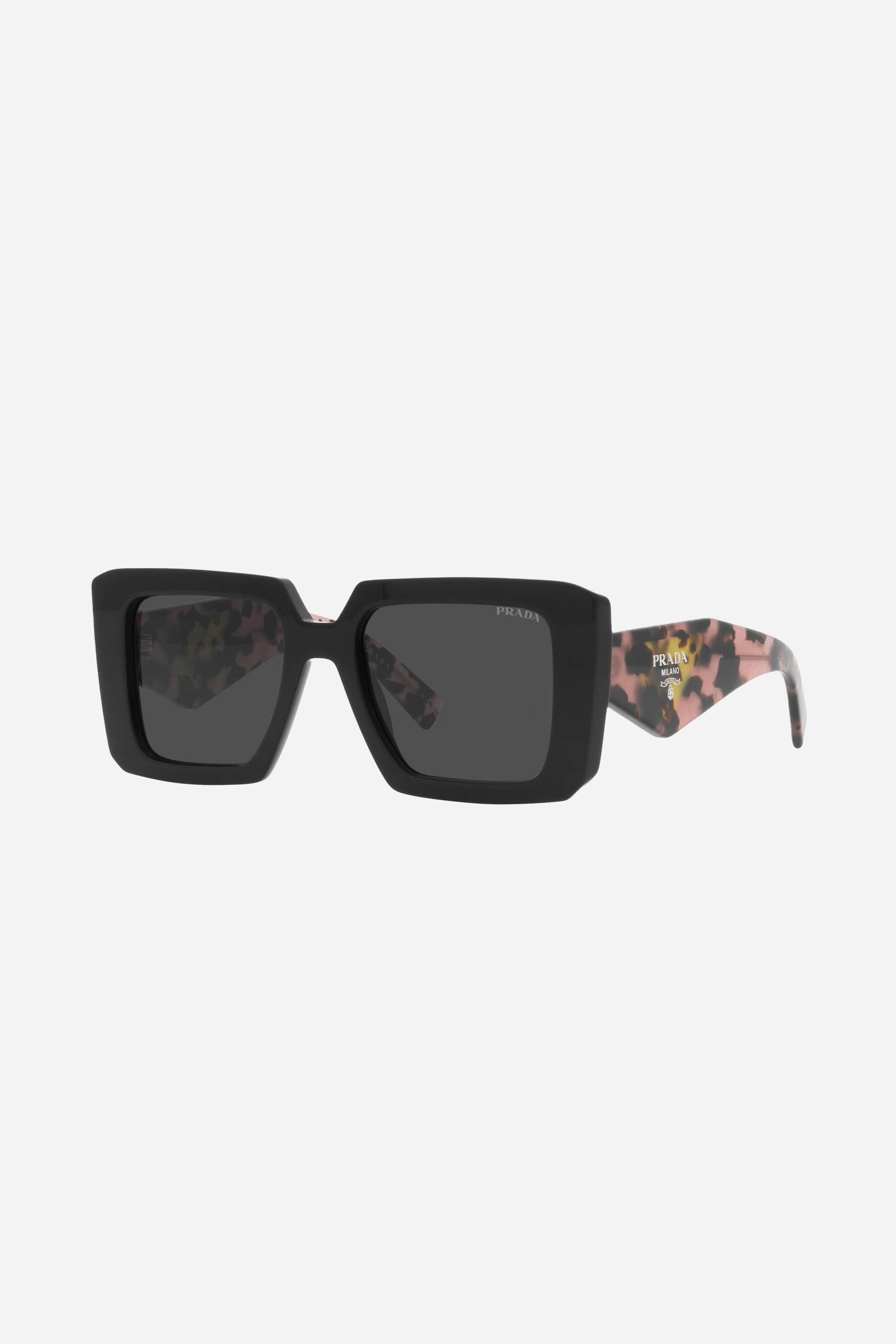 Prada squared sunglasses featuring the signature logo triangle - Eyewear Club