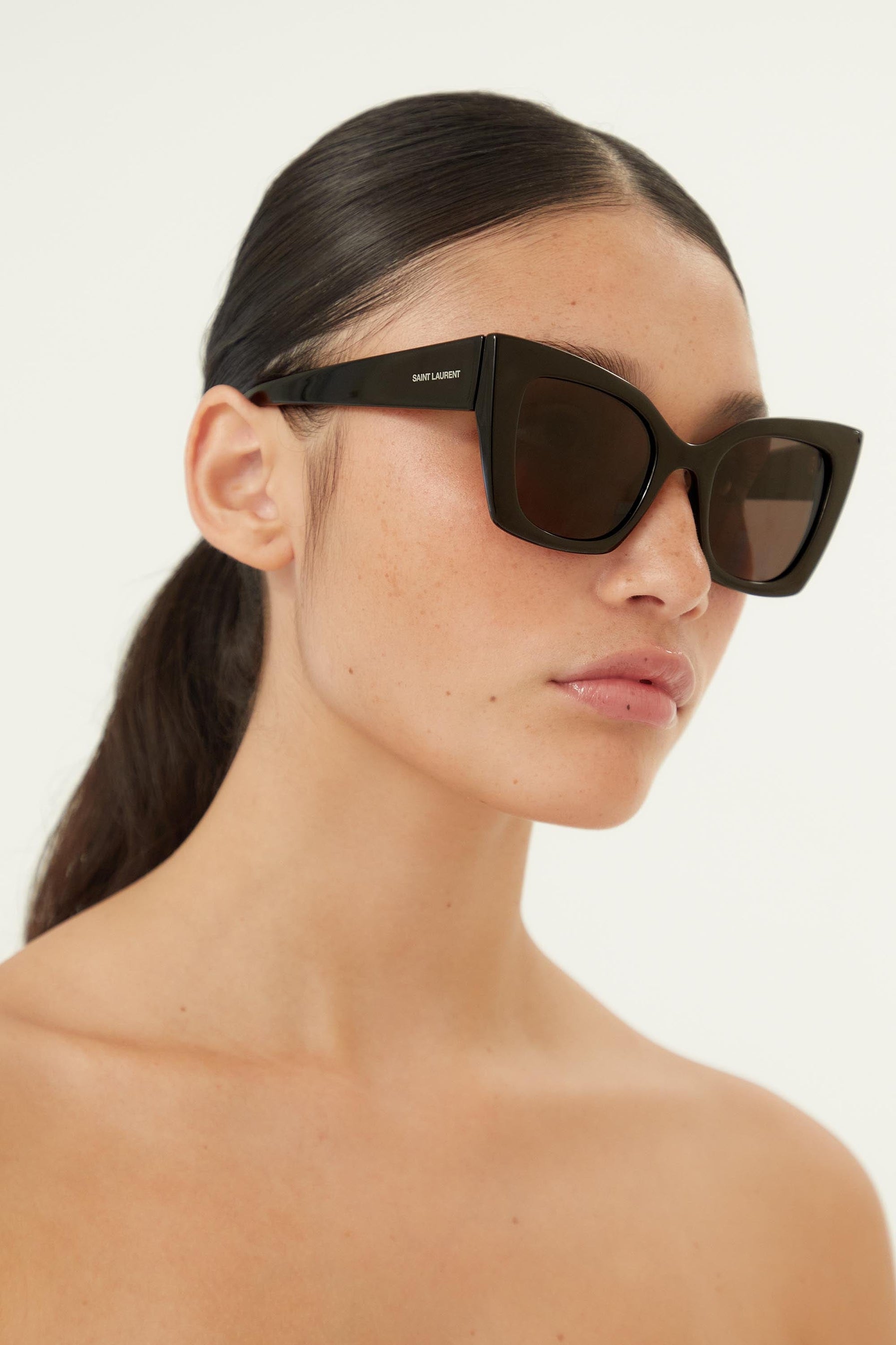 Saint Laurent cat eye bold black sunglasses - Eyewear Club