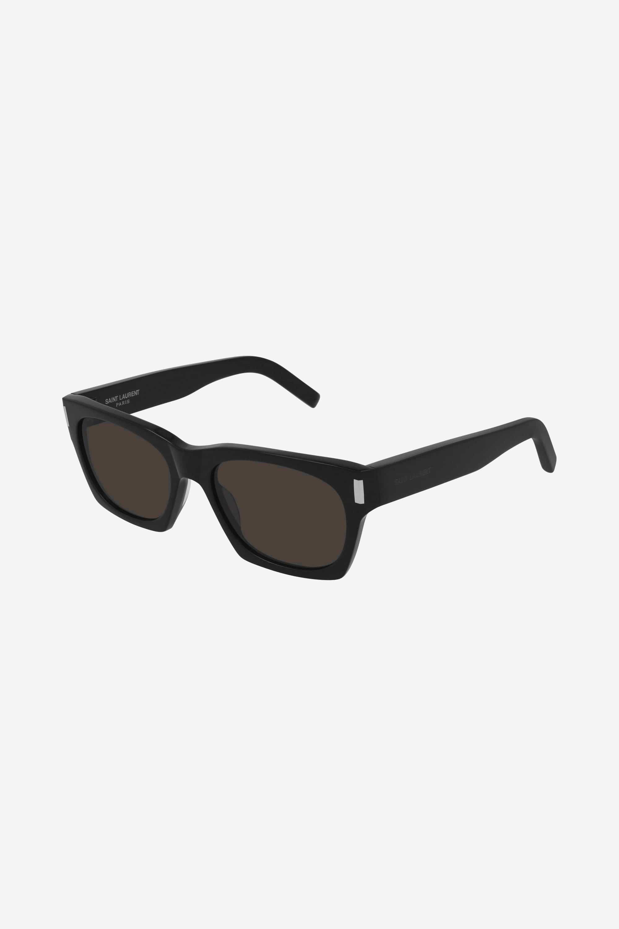 Saint Laurent rectangular sharp black sunglasses - Eyewear Club
